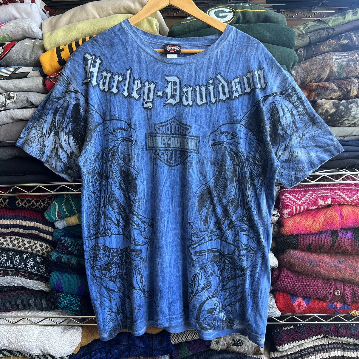 Harley Davidson × Vintage Harley Davidson Affliction Style Eagle Tee Size US XL / EU 56 / 4 - 1 Thumbnail