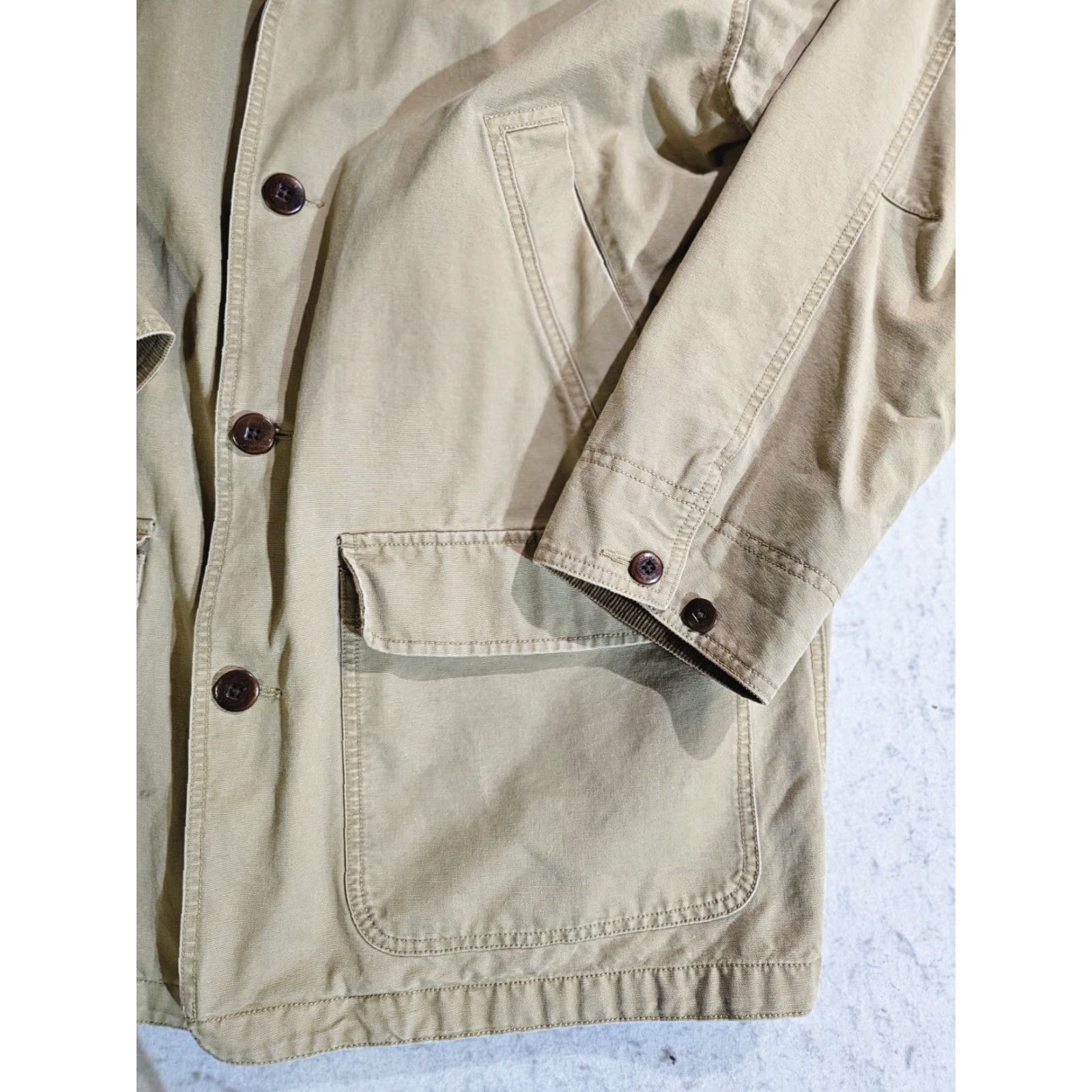 Vintage VINTAGE L.L Bean Chore Jacket Canvas Khaki Mens XL Long Sleeve Button Up Winter Fall Spring 90s Outdoor Hunting Hiking Walking Regular Fit Size US XL / EU 56 / 4 - 6 Thumbnail
