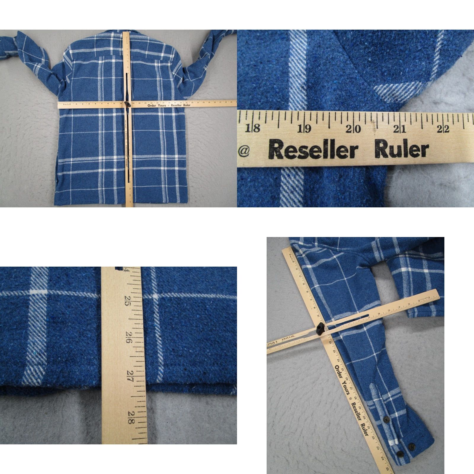 Anerkjendt Anerkjendt Shirt Mens Medium Blue White Big Check Plaid Overshirt Regular Fit Size US M / EU 48-50 / 2 - 8 Thumbnail