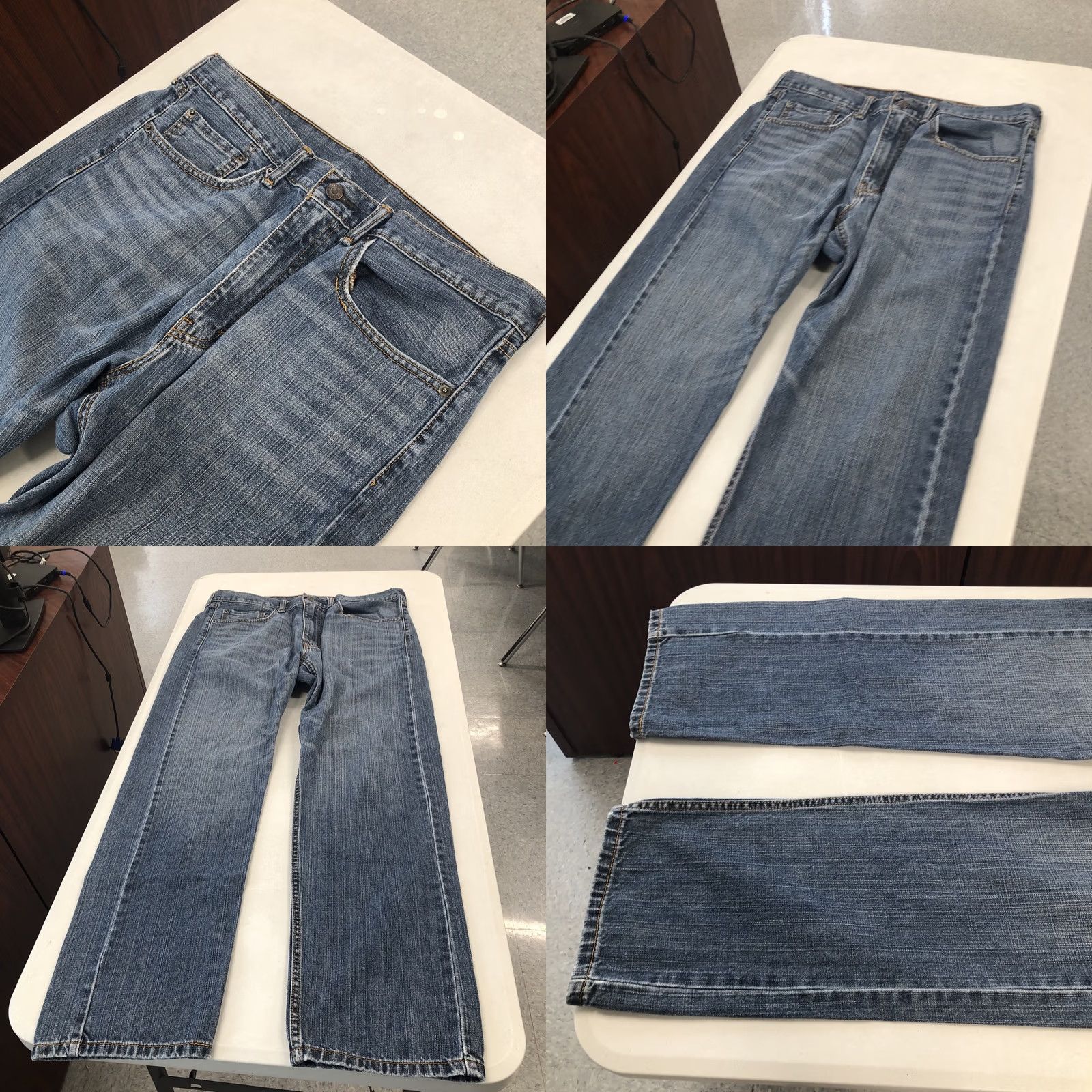 Levi's Levi's 505 Jeans Mens 36x31 Regular Straight Blue Denim Logo 5-Pocket Mid Rise Reg Fit United States 36 Mens Jeans Size US 36 / EU 52 - 9 Thumbnail