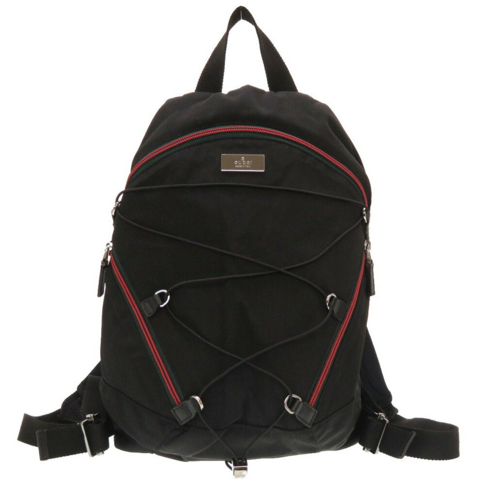 image of Gucci Webbing Line Canvas Black 122348 Rucksack Bag 0216 Men's 5J0216Az5