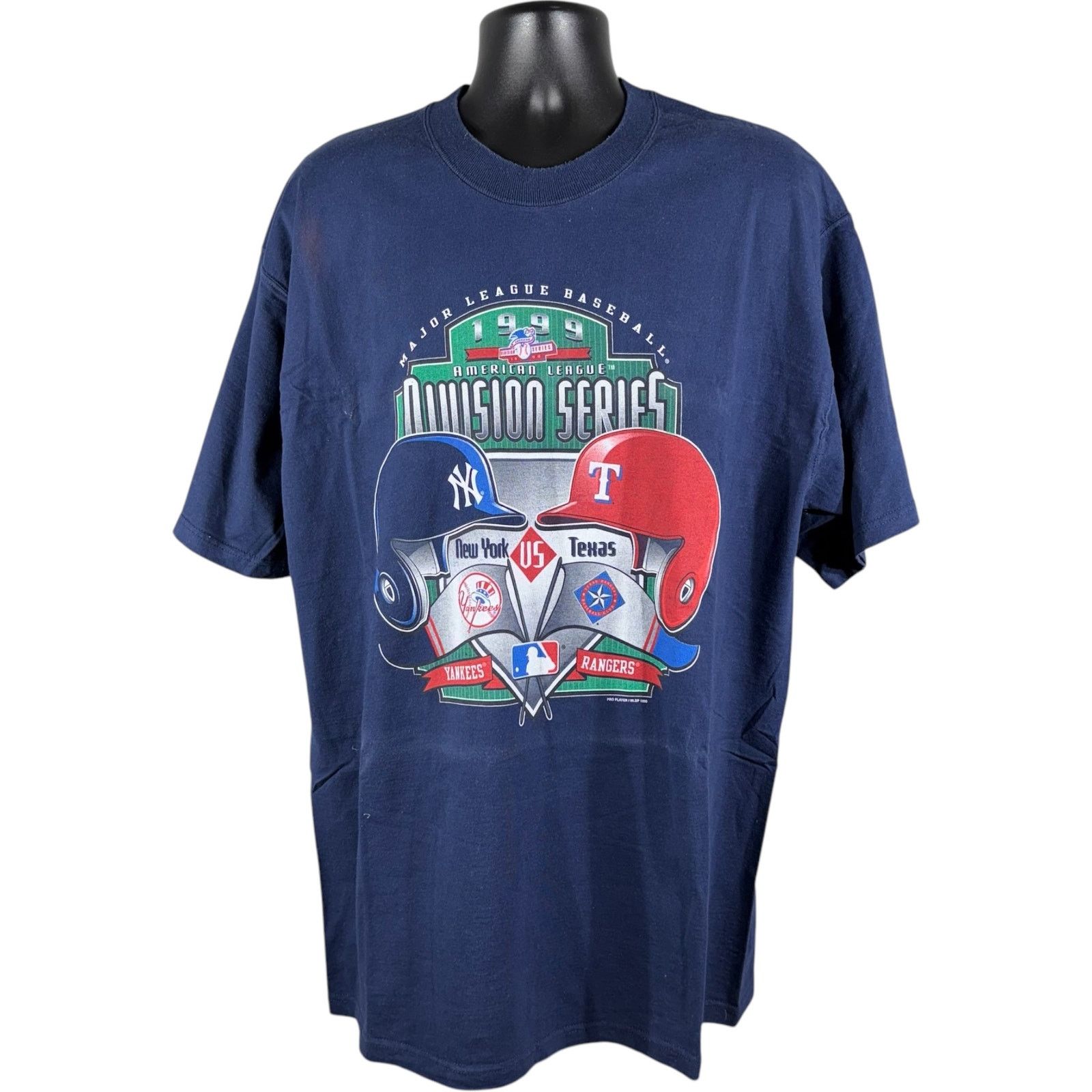 Pro Player VTG NY Yankees vs TX Rangers Division Series MLB Tee '99 XL Size US XL / EU 56 / 4 - 1 Thumbnail