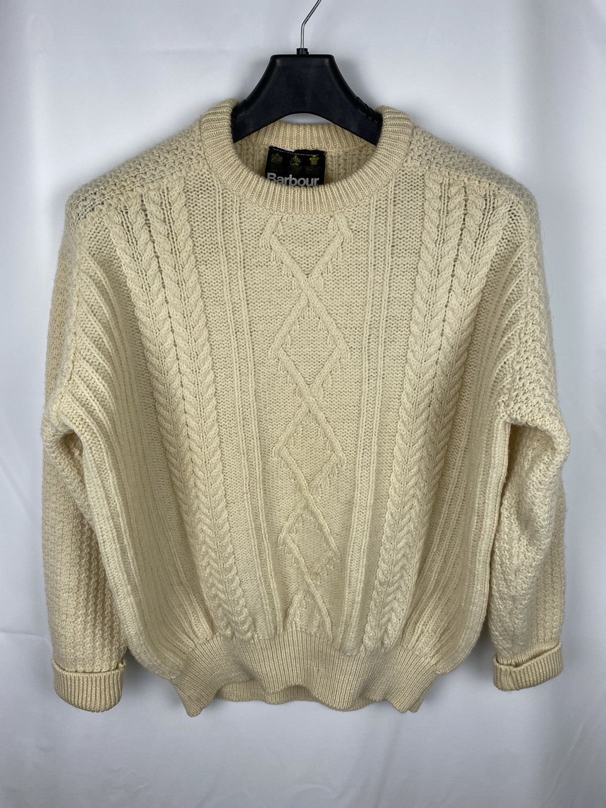 Vintage Barbour Cable Knit Wool Sweater size 46 - Main Image