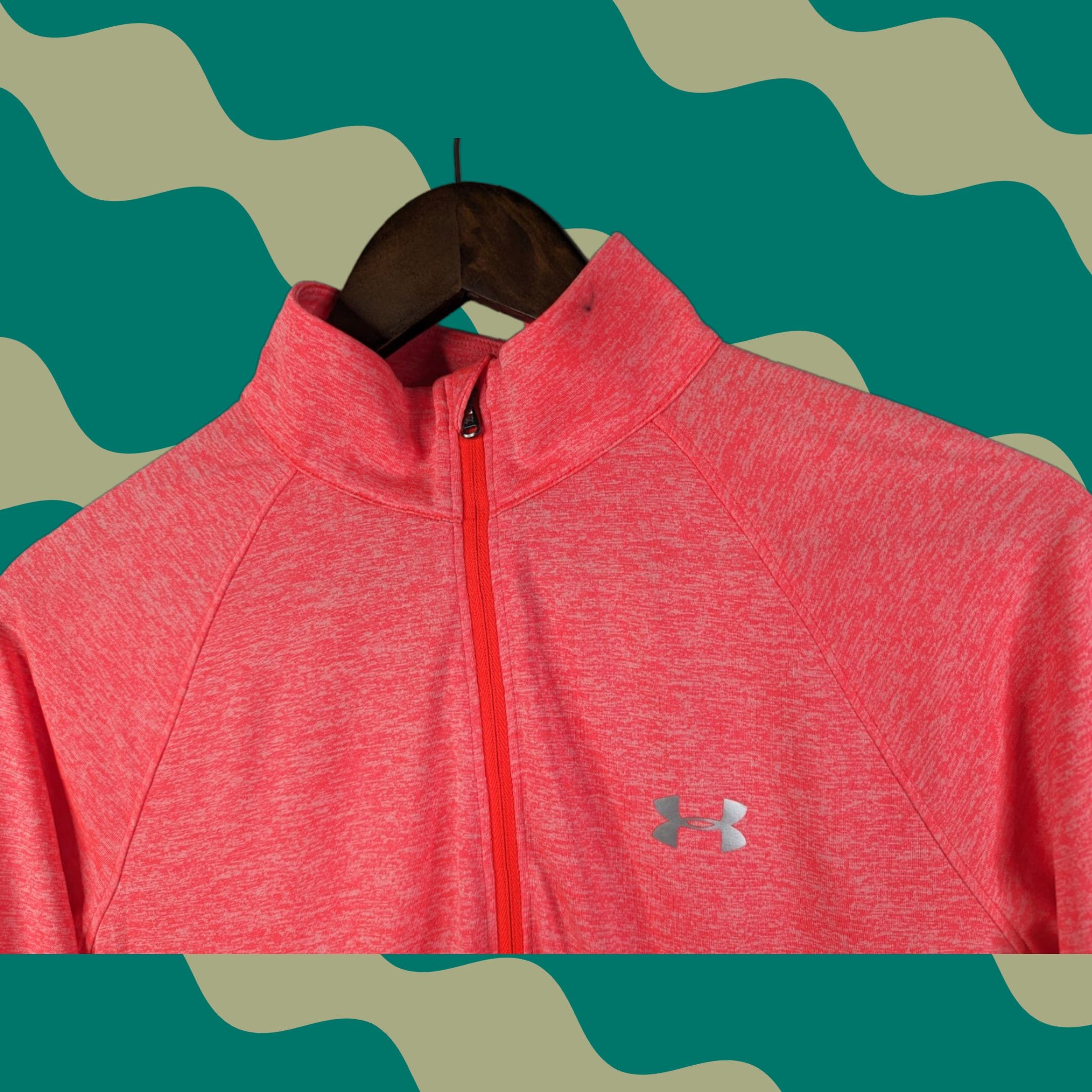 Under Armour Under Armour Women's Medium HeatGear Pink 1/2 Zip Long Sleeve Pullover Gym Shirt Size M / US 6-8 / IT 42-44 - 1 Thumbnail