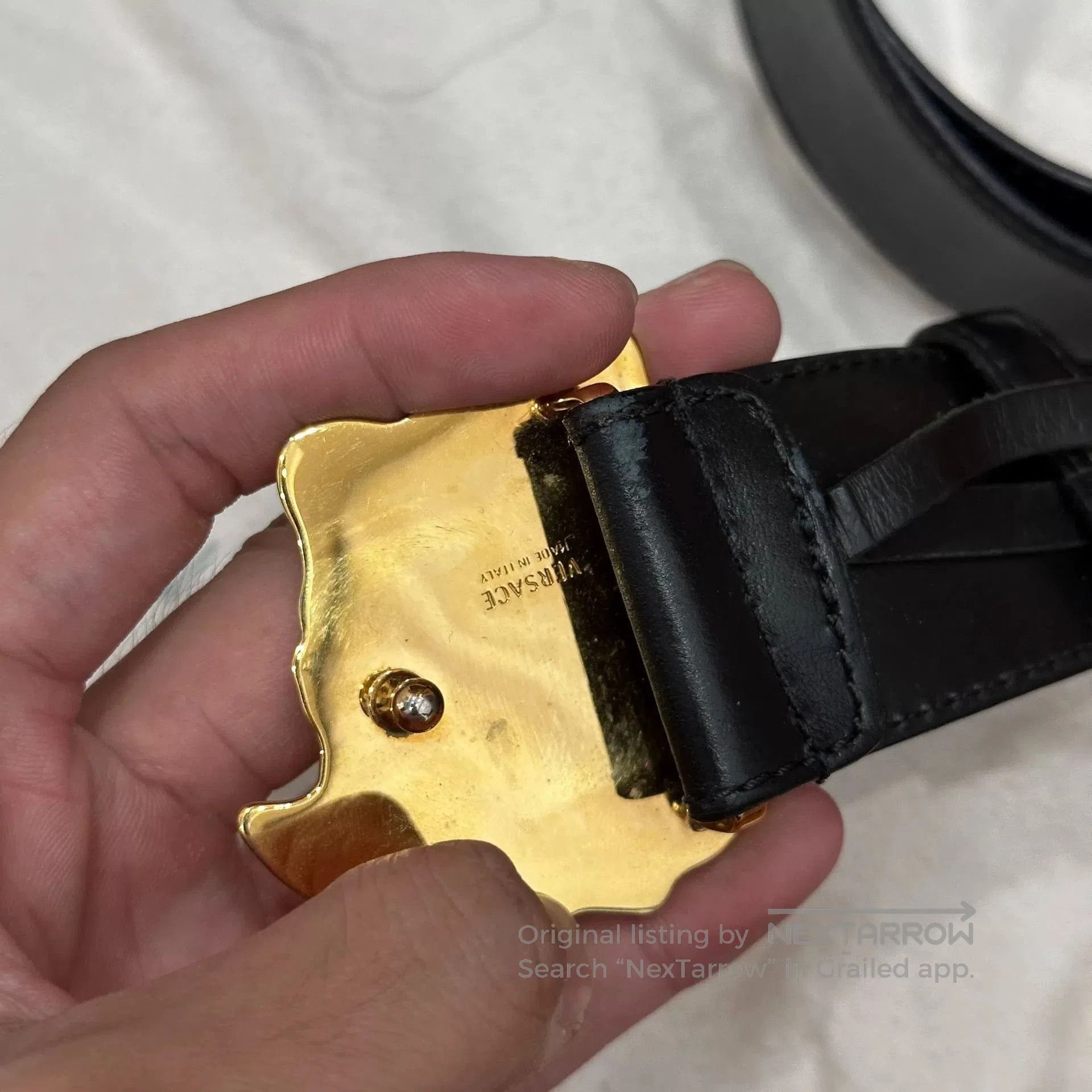 Versace Versace Medusa Black and Gold Belt. Size ONE SIZE - 3 Thumbnail