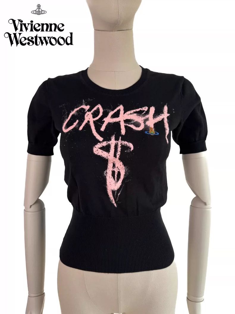 Vivienne Westwood Vivienne Westwood Black knit short-sleeved top Size S / US 4 / IT 40 - 1 Thumbnail