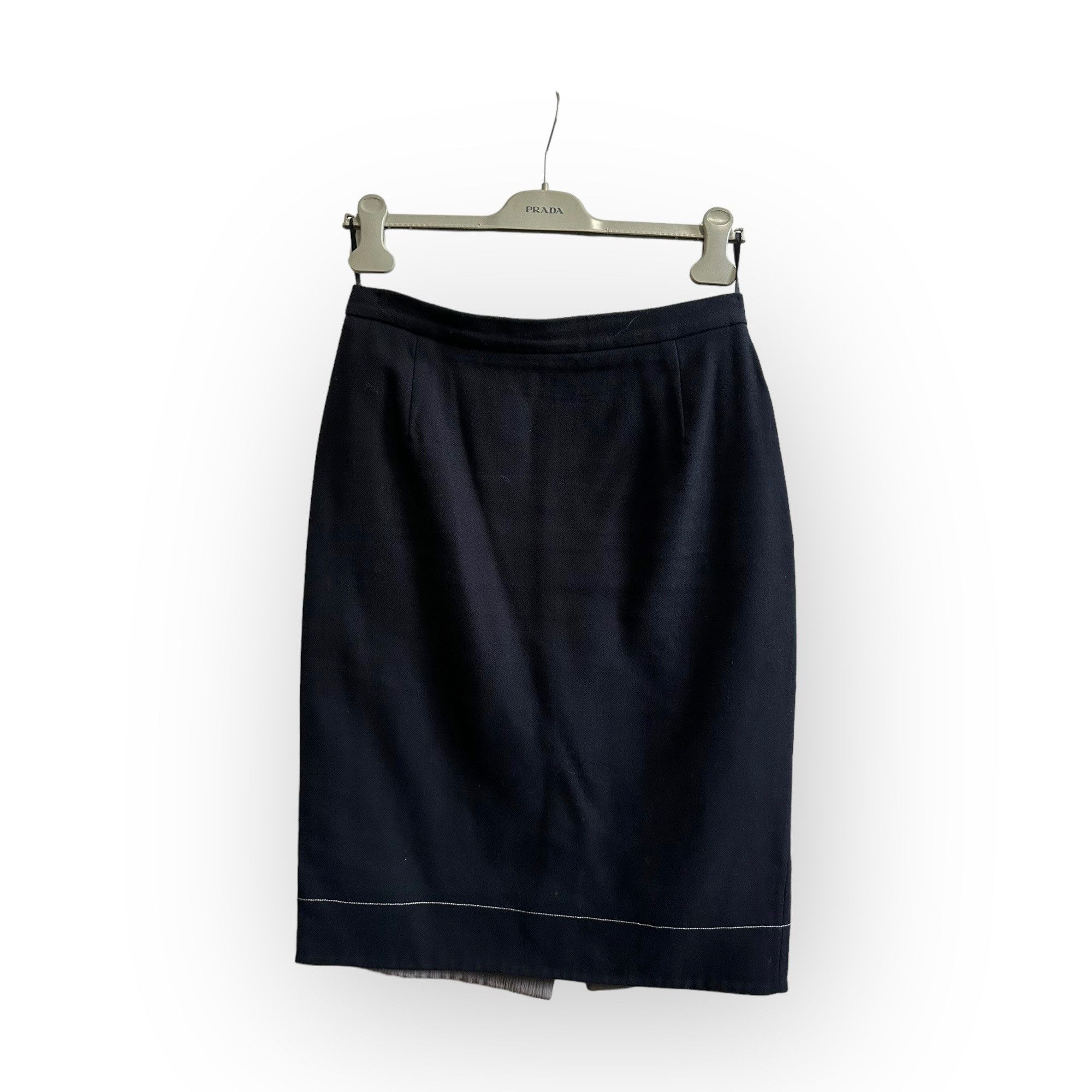 Prada Vintage Prada Pencil Skirt, Navy, Size 46 Italy, 2001 S/S Size 32" / US 10 / IT 46 - 1 Thumbnail