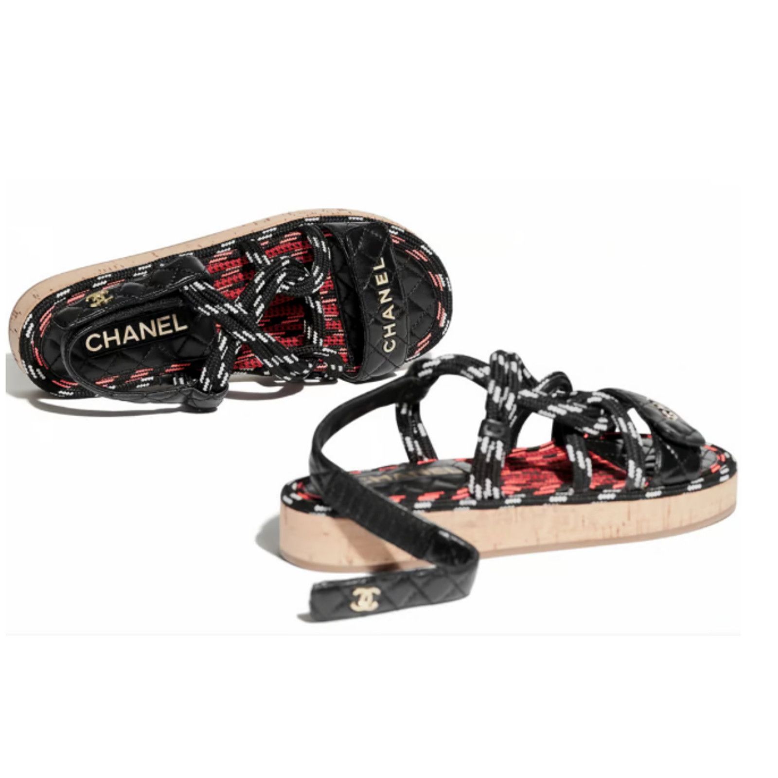 Chanel Chanel 20S White Black Cord Rope Quilted CC Logo Mule Size US 6 / IT 36 - 11 Thumbnail