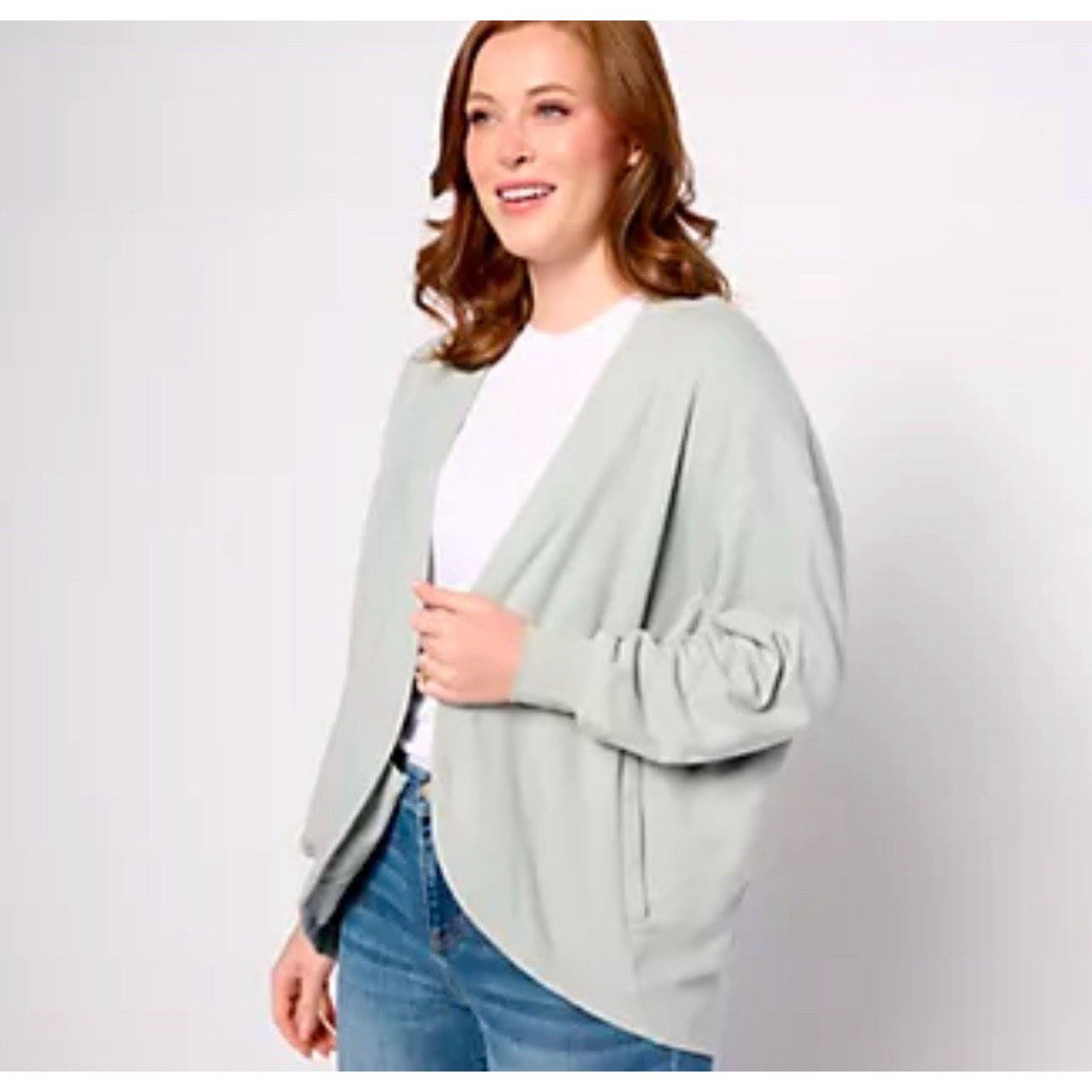 & Other Stories Barefoot Sz XS Brushed Fleece Circle Cardigan A612260 RAIN Size XS / US 0-2 / IT 36-38 - 1 Preview
