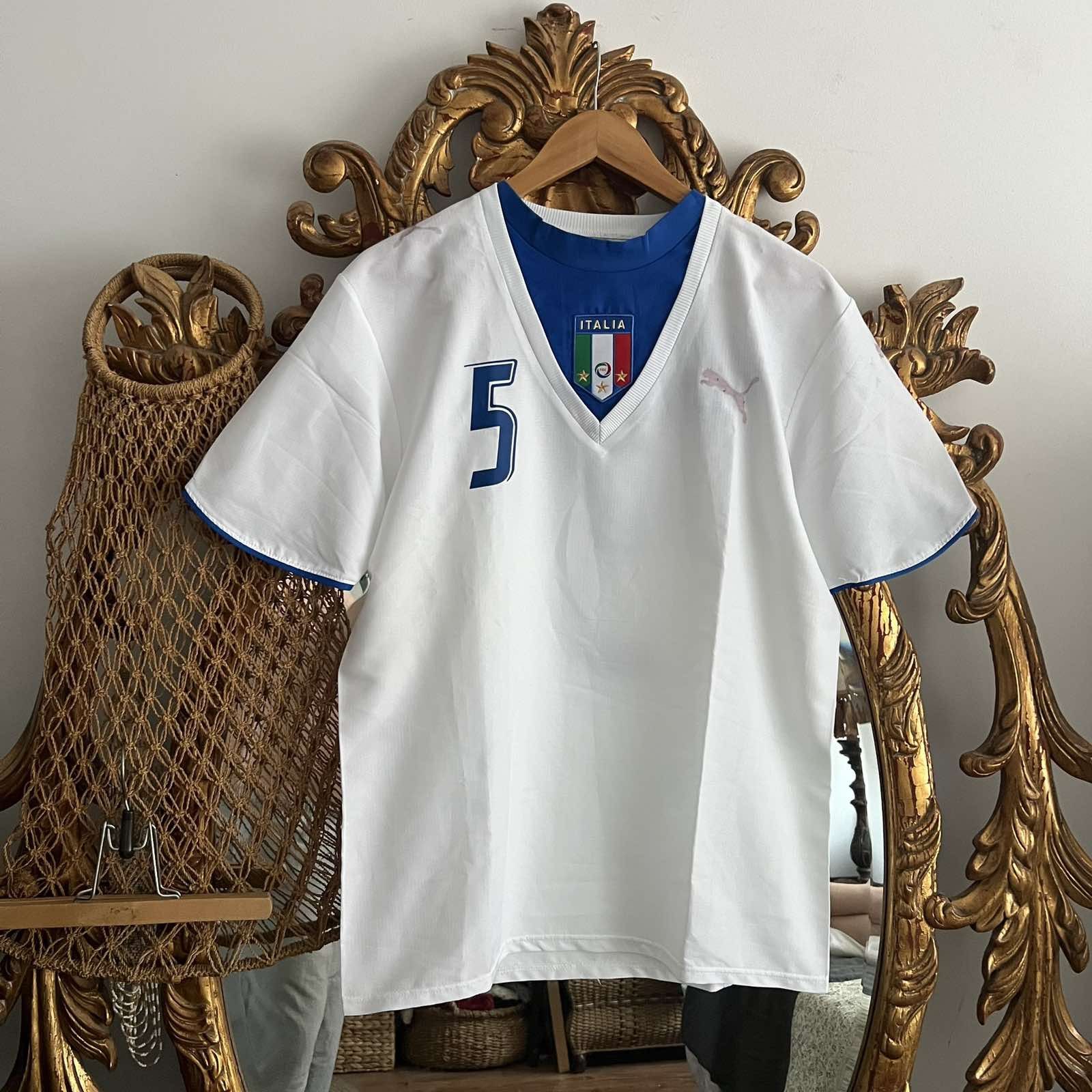 Puma × Vintage Italy 2006 Cannavaro Soccer Jersey Vintage Puma White Sz M Size US M / EU 48-50 / 2 - 1 Thumbnail