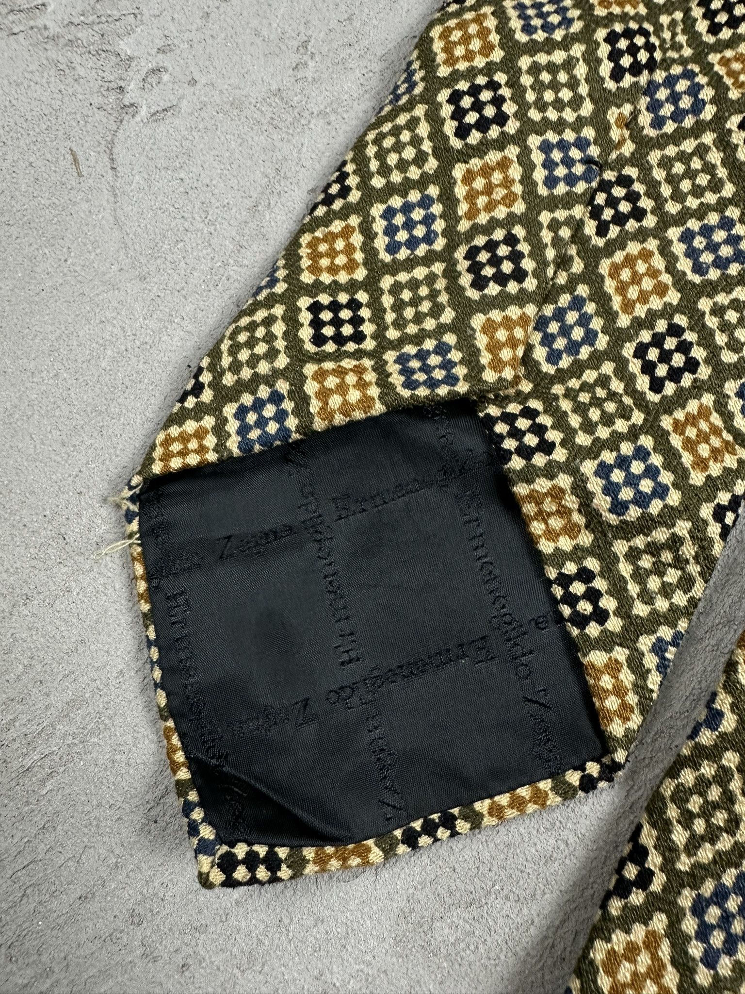 Designer × Ermenegildo Zegna Vintage Ermenegildo Zegna Silk Luxury Patterned Tie Size ONE SIZE - 6 Thumbnail