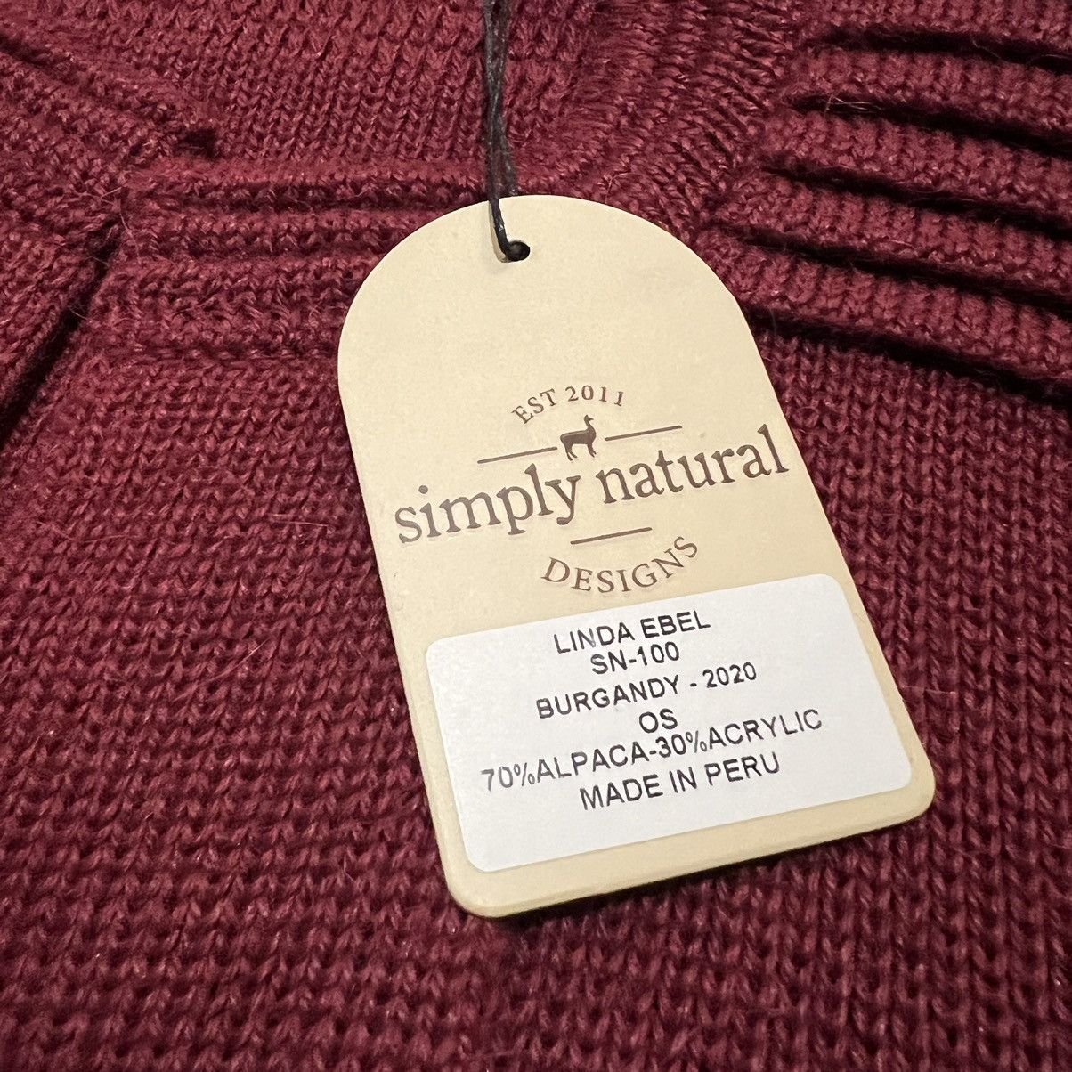 Other Simply Natural Burgandy Alpaca Wool Open Sweater Cardigan Size M / US 6-8 / IT 42-44 - 4 Thumbnail