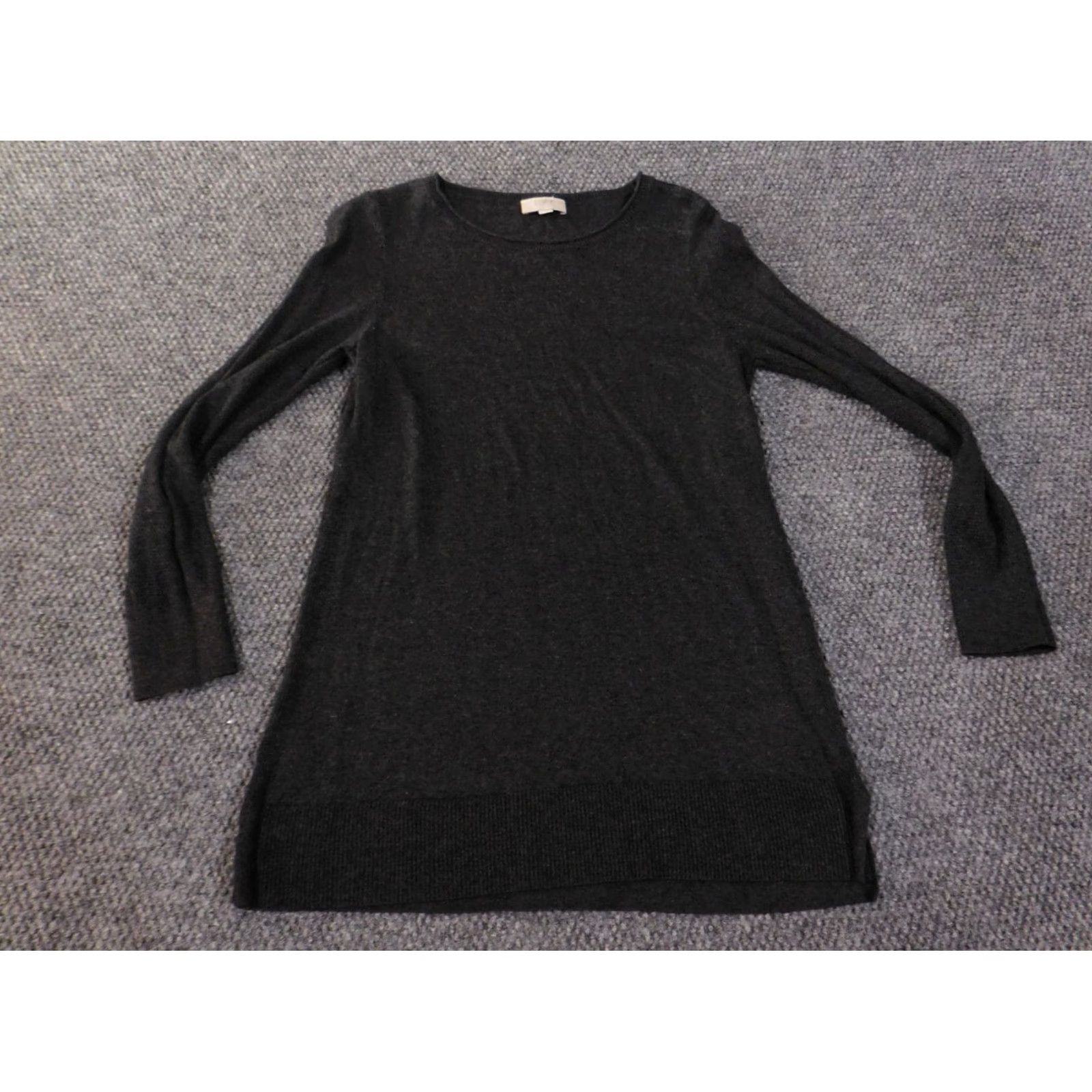 Loft LOFT Sweater Pullover Knit Cotton Rayon Long Sleeve Crew Neck Gray Large Womens Regular Modern Vintage: No Size L / US 10 / IT 46 - 4 Thumbnail