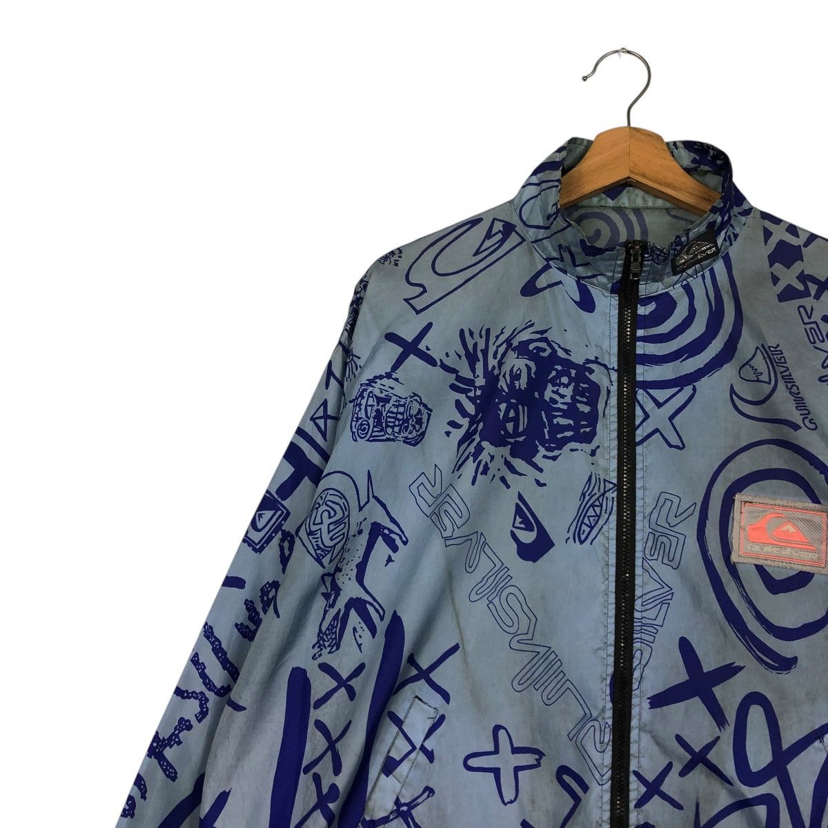 Quiksilver 🔥VINTAGE BOMBER JACKET ZIPPER QUICKSILVER OVERPRINT Size US L / EU 52-54 / 3 - 9 Thumbnail