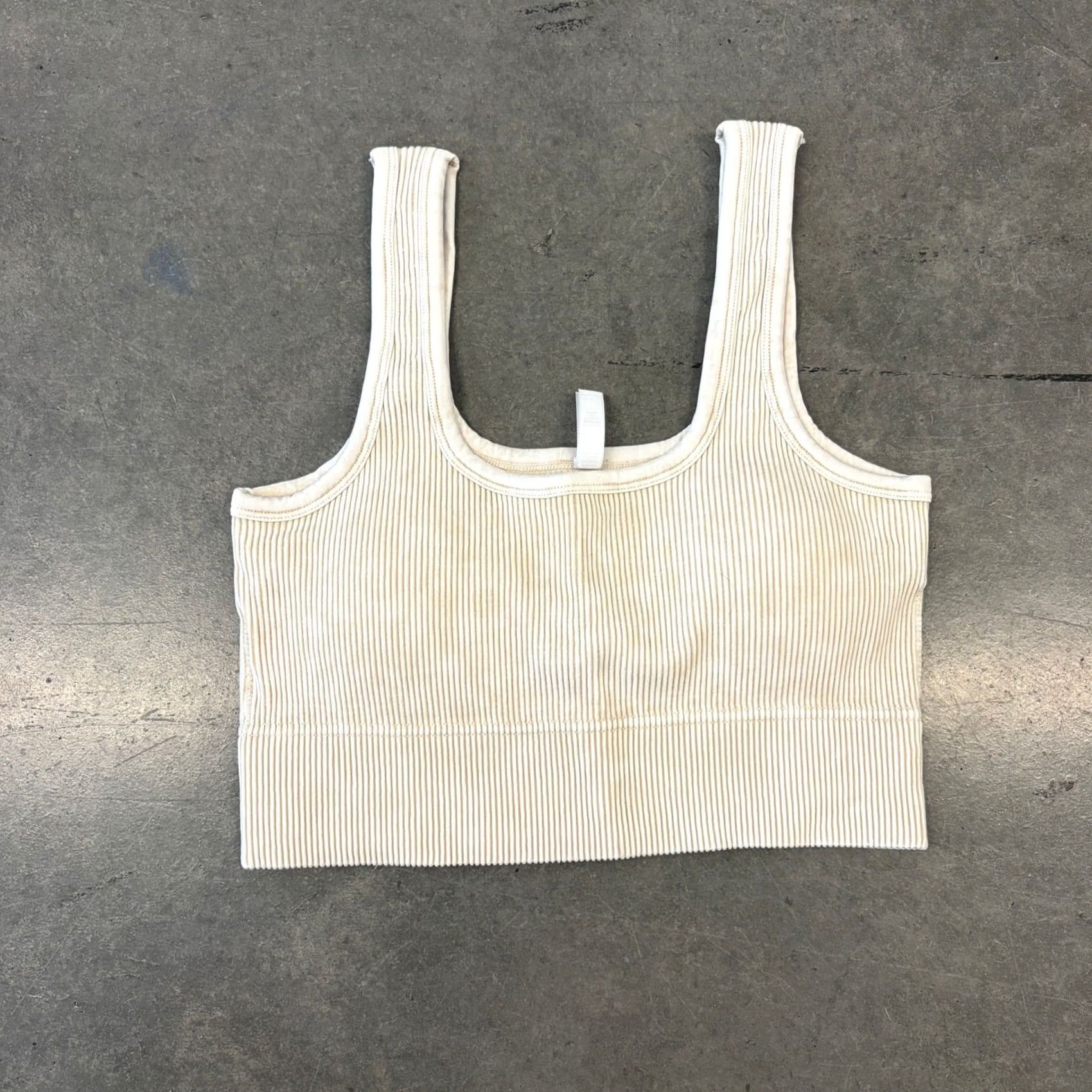 Vintage Zenana Ribbed Cream Beige Cropped Tank Top L/XL Tank Women L Cream Size L / US 10 / IT 46 - 2 Thumbnail
