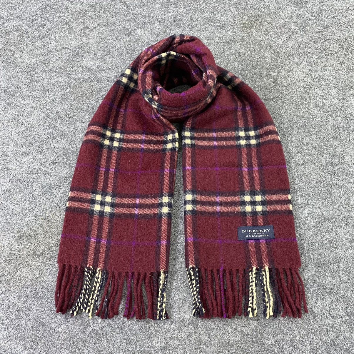 Burberry × Vintage Burberry Cashmere Scarf / Muffler / Neckwear - T1312 Size ONE SIZE - 1 Thumbnail