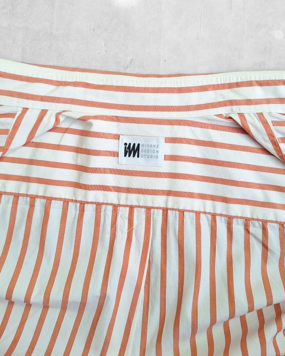 Issey Miyake × Japanese Brand × Vintage Vintage Issey Miyake Design Studio Orange Stripe Shirt Size US L / EU 52-54 / 3 - 4 Thumbnail