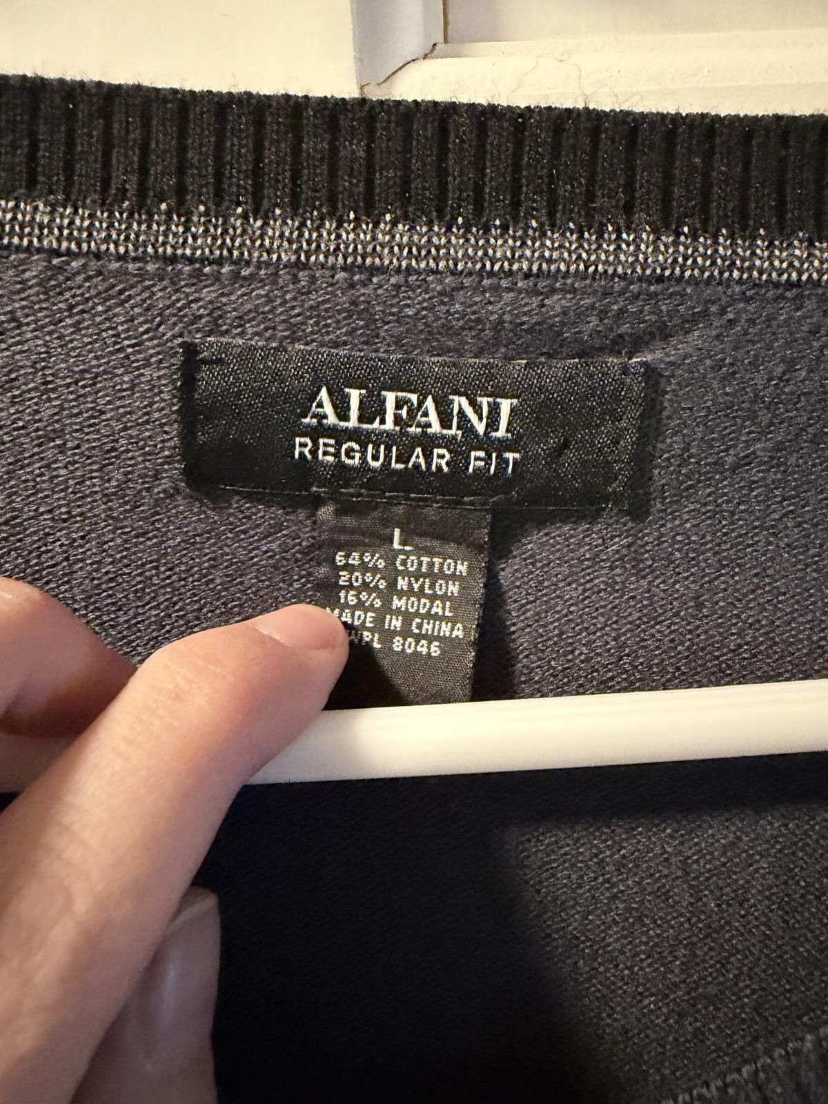 Alfani Alfani Regular Fit Striped V-Neck Sweater Large Size US L / EU 52-54 / 3 - 2 Thumbnail