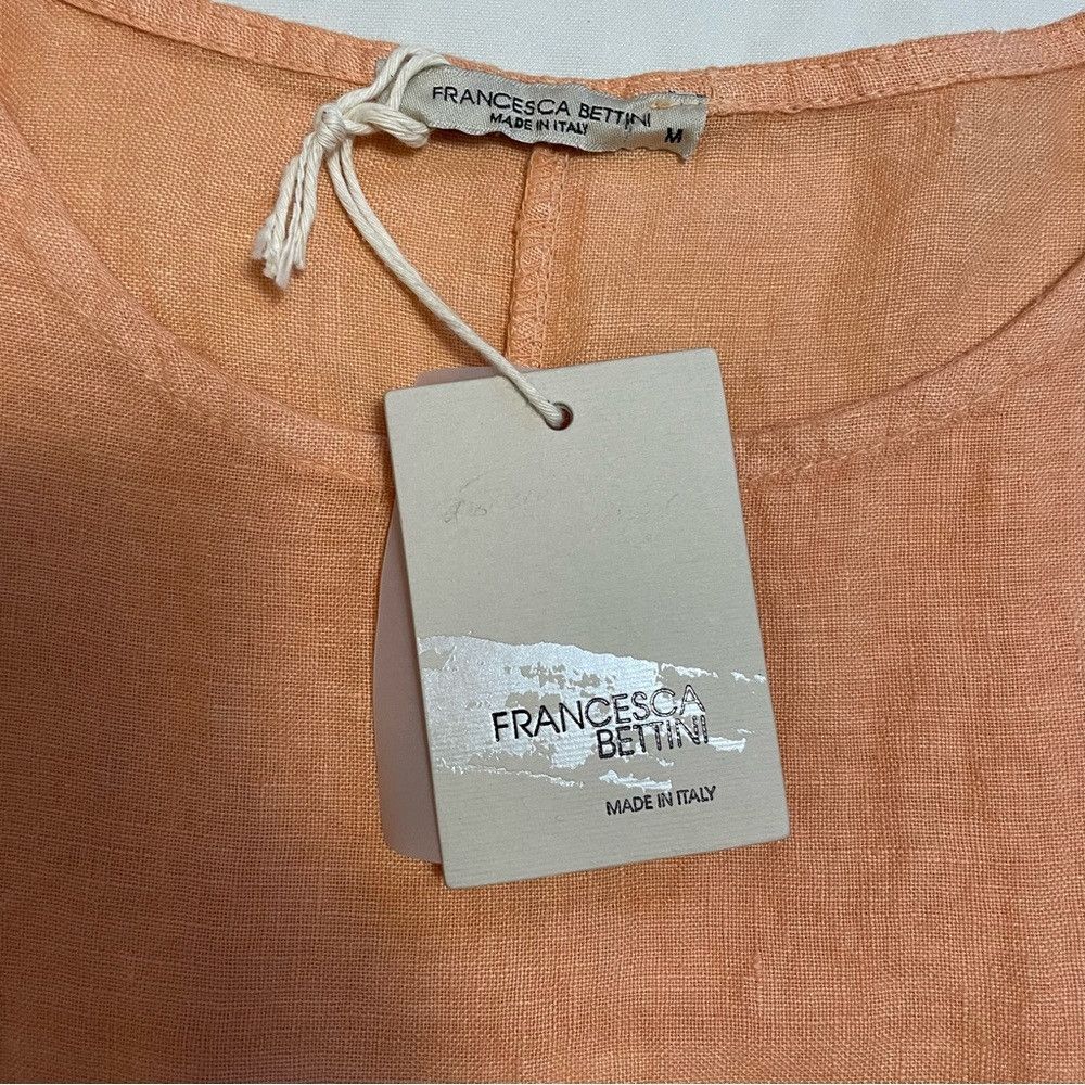 Other NWT New Francesca Bettini Orange Linen Top With Peplum Made Size M / US 6-8 / IT 42-44 - 6 Thumbnail