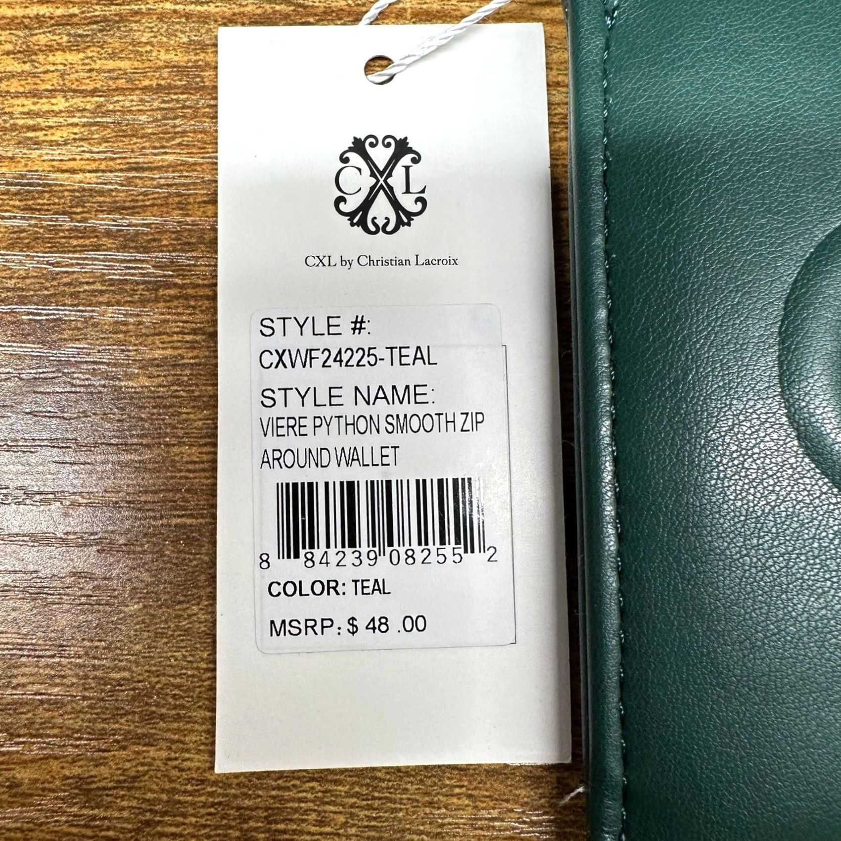 Christian Lacroix CXL Christian Lacroix Viere Python Smooth Zip-Around Wallet Teal Green Women Size ONE SIZE - 2 Thumbnail