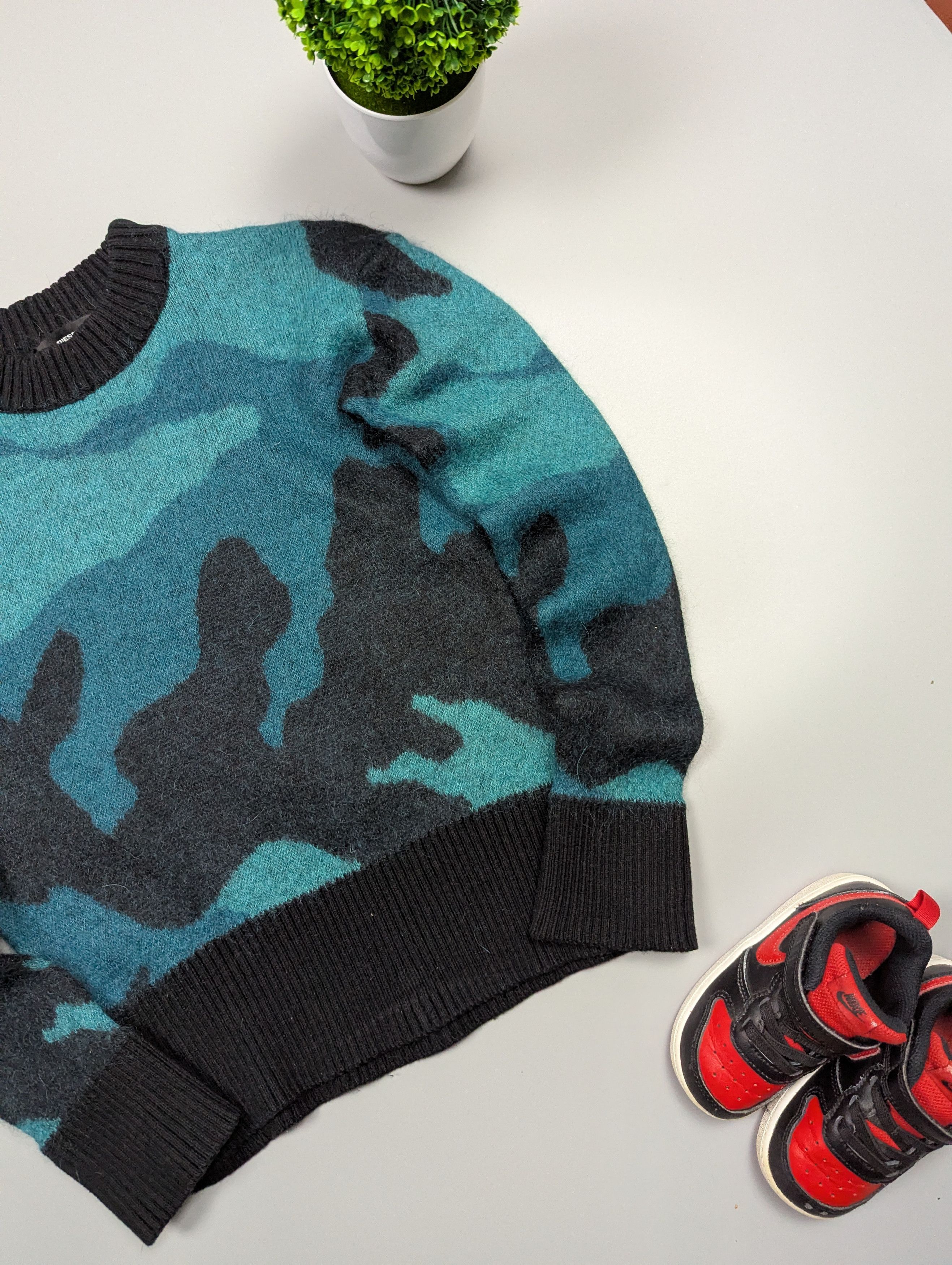 Diesel DIESEL Women's Camouflage Trendy Wool Y2k Sweater Size XS / US 0-2 / IT 36-38 - 5 Thumbnail