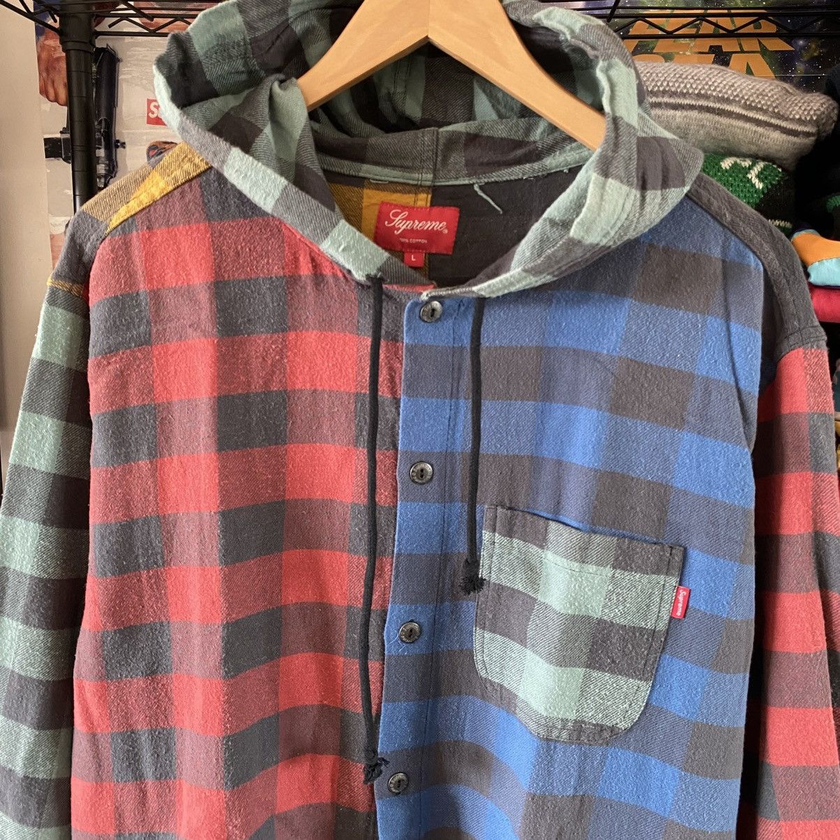 Supreme Supreme Hooded Buffalo Plaid Flannel Shirt Multicolor 2017 Size US L / EU 52-54 / 3 - 3 Thumbnail