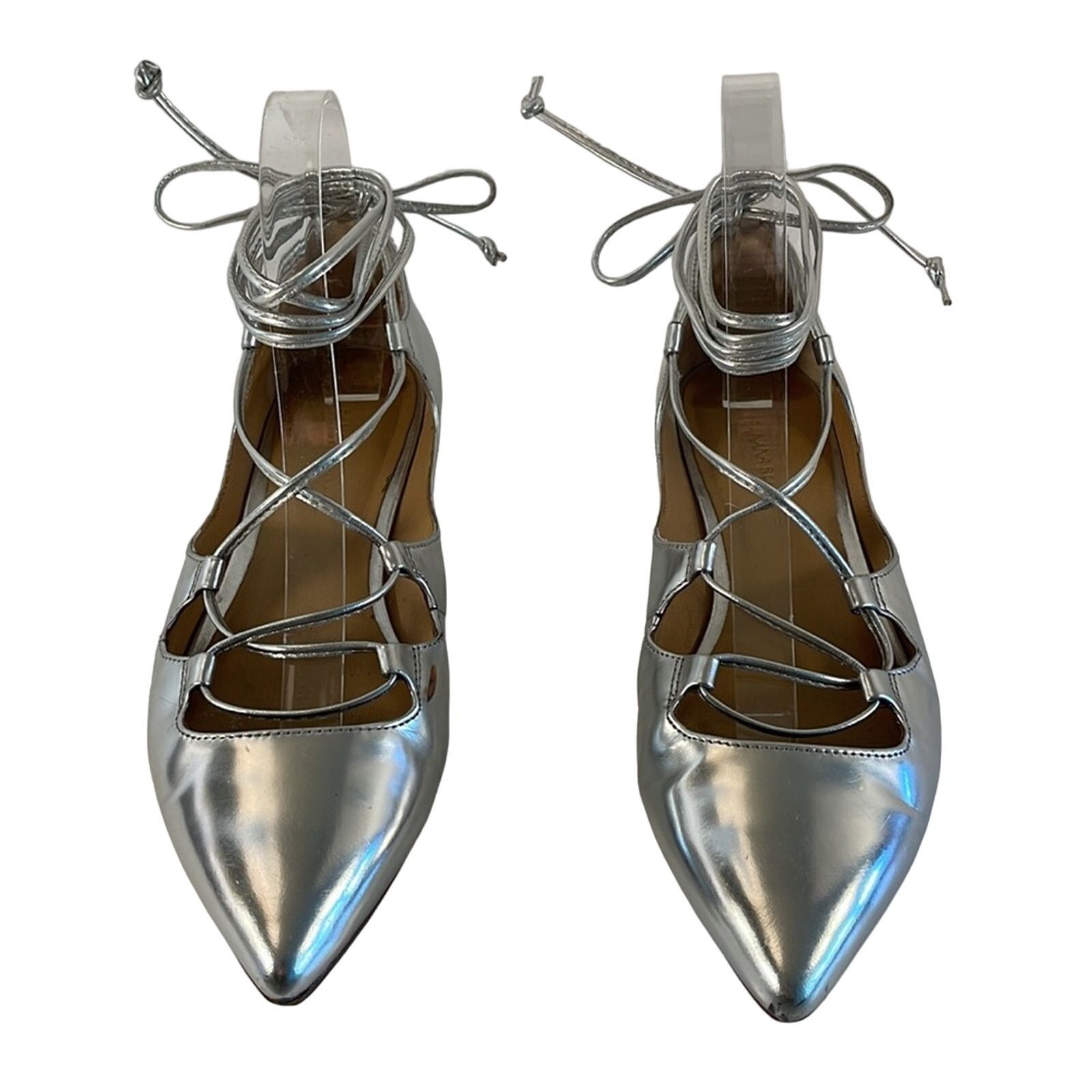 Banana Republic Banana Republic Allie Chrome Silver Lace-Up Flats Size 7 Size US 7 / IT 37 - 4 Thumbnail