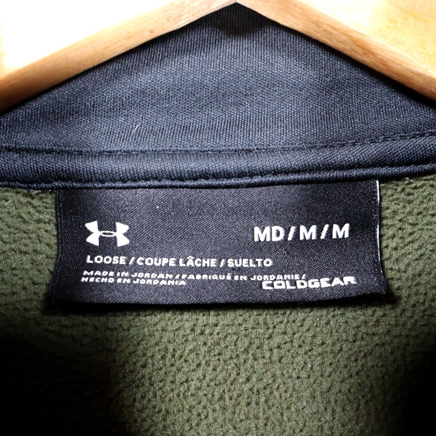 Under Armour Under Armour ColdGear Quarter Zip Pullover Mens Medium Green Fleece Size US M / EU 48-50 / 2 - 7 Thumbnail