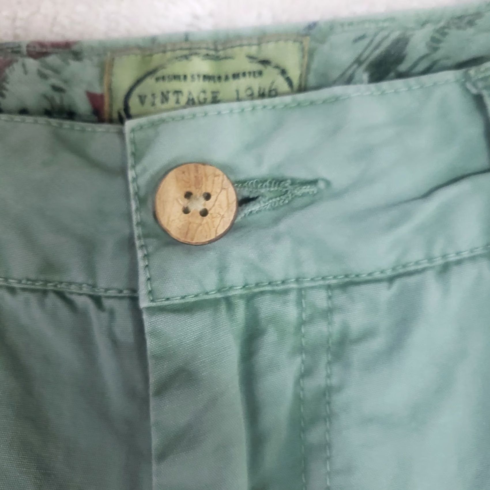 Vintage VINTAGE 1946 Chinos Straight Leg Flat Front Pants 36x30 Green Cotton Charleston Size US 36 / EU 52 - 7 Thumbnail