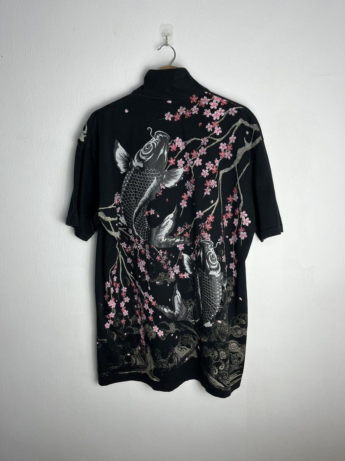 Japanese Brand Sukajan Polo T Shirt Fish Koi Dragon Tiger Sakura Size US XL / EU 56 / 4 - 1 Thumbnail