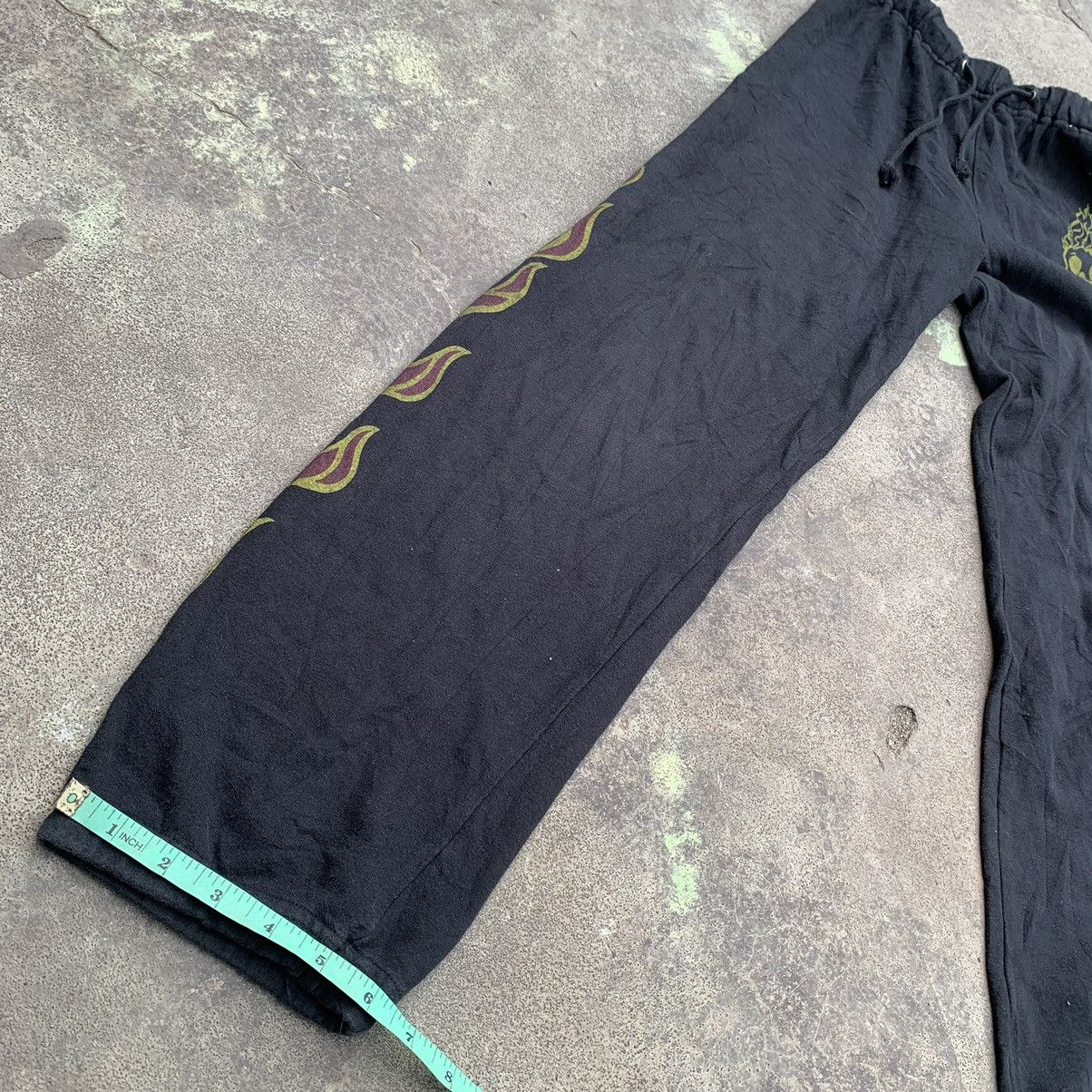 Japanese Brand FLAKE JAPAN Flame skull streetwear jogger pants Size US 29 - 12 Thumbnail