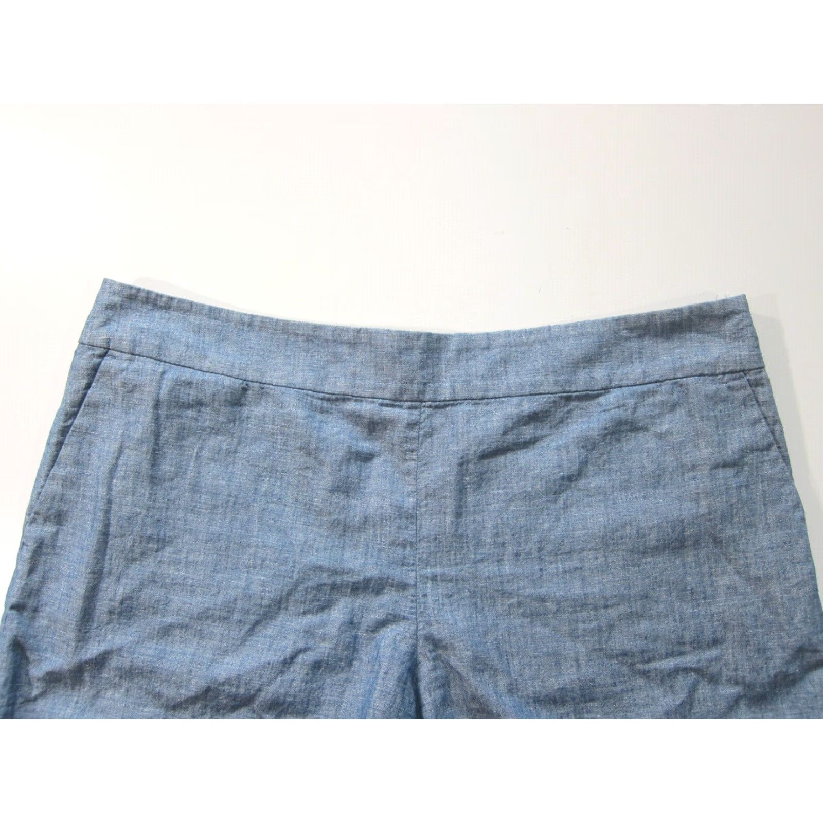 Ann Taylor Ann Taylor Loft Riviera Cotton Linen Blue Flat Front Casual Chino Short Women 14 Size 26" / US 2 / IT 38 - 6 Thumbnail