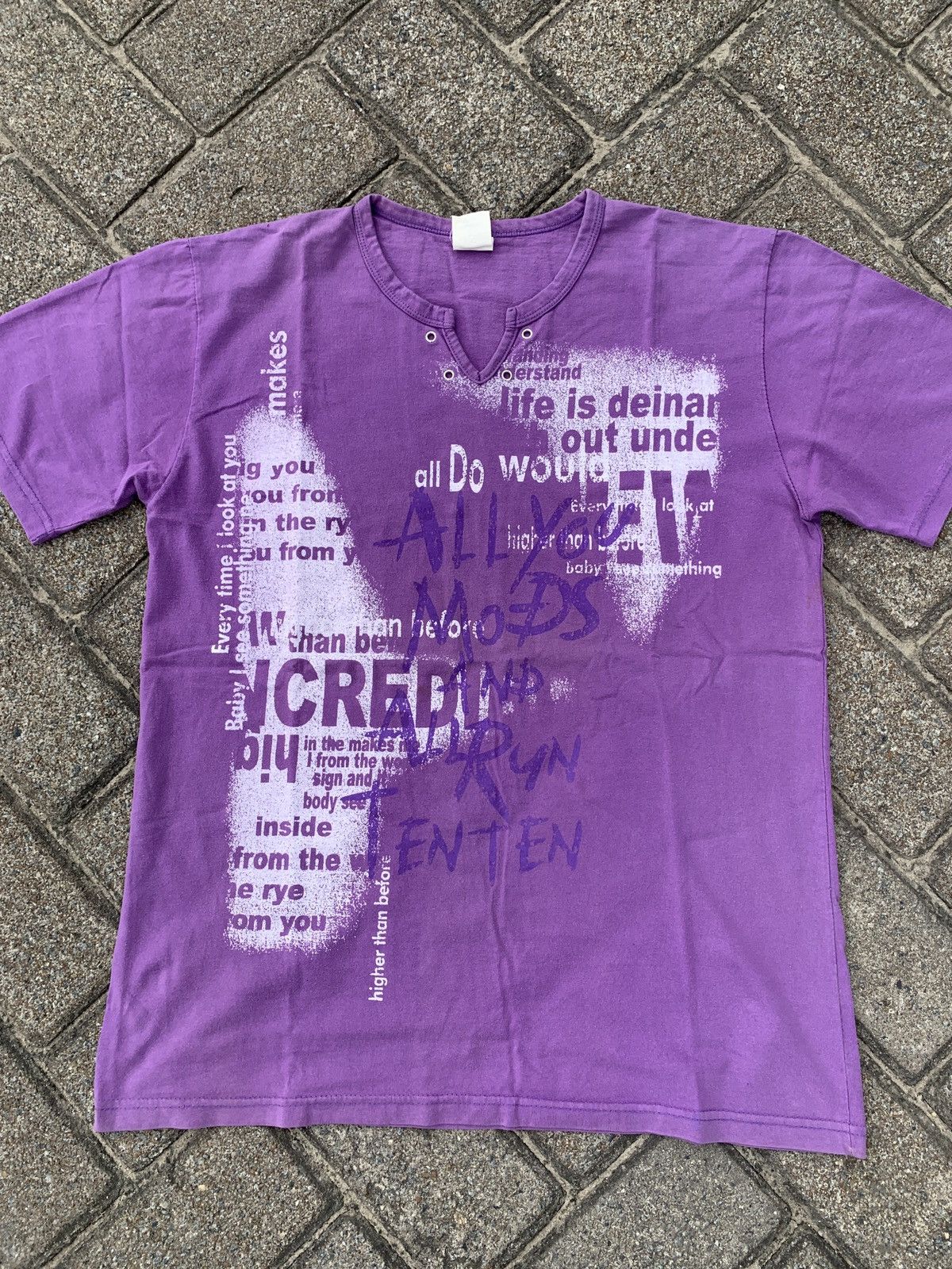 Japanese Brand Y2k Bongsin laceup poem shirt Size US L / EU 52-54 / 3 - 3 Thumbnail