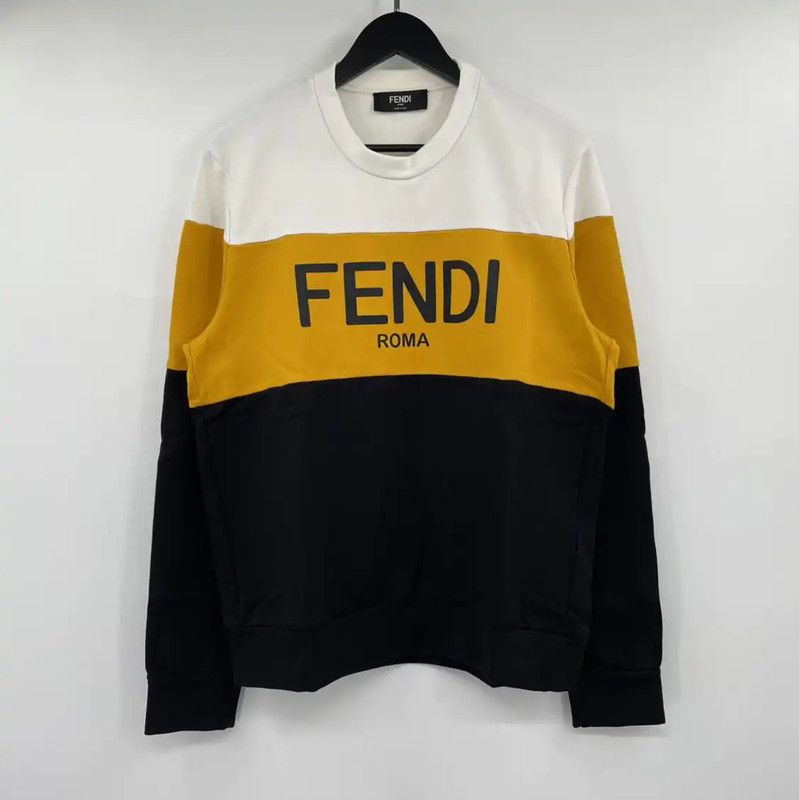 Fendi Fendi Colorblock Men's Long Sleeve Sweatshirt 0089 Size US XL / EU 56 / 4 - 1 Thumbnail