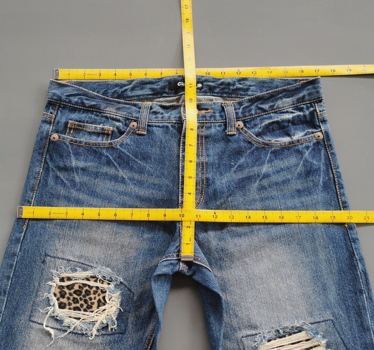 Japanese Brand Chip Clip Japan CPST Leopard Distressed Patchwork Denim Jean Size US 34 / EU 50 - 11 Thumbnail