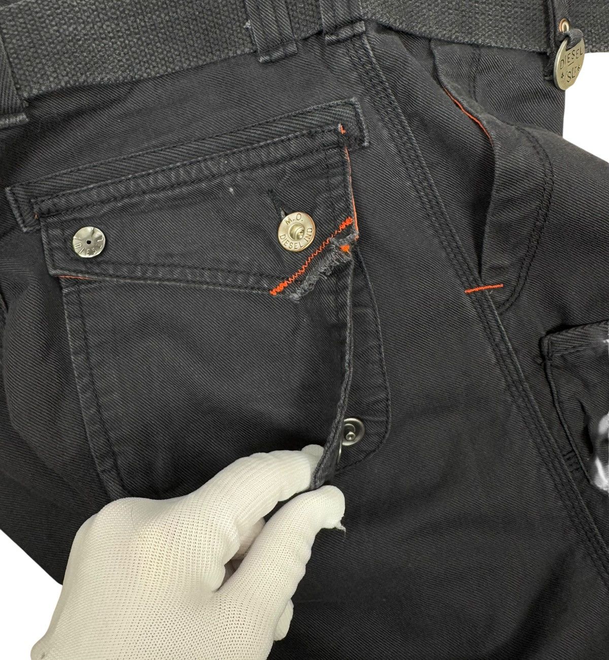 Diesel × Vintage Diesel Vintage 00s Belted Pants Cropped Size 32" / US 10 / IT 46 - 19 Thumbnail
