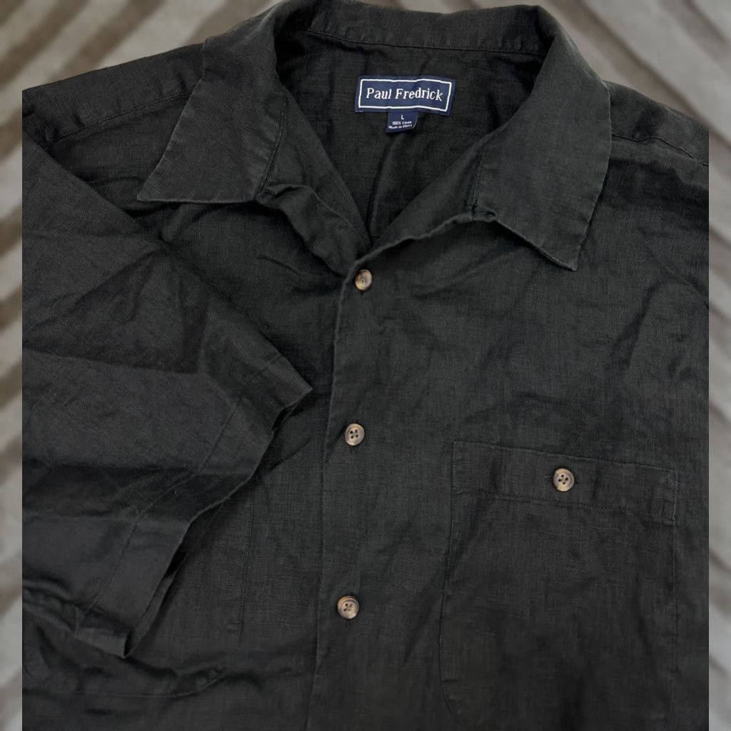 Vintage VINTAGE Paul Fredrick Linen Shirt Men Large Short Sleeve Button-Up Casual Summer 90s Size US L / EU 52-54 / 3 - 1 Thumbnail
