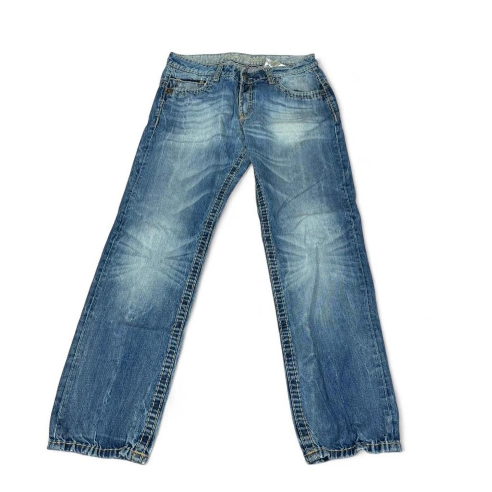 True Religion Camp David denim jeans with iconic embroidered back design. Size US 33 - 2 Thumbnail