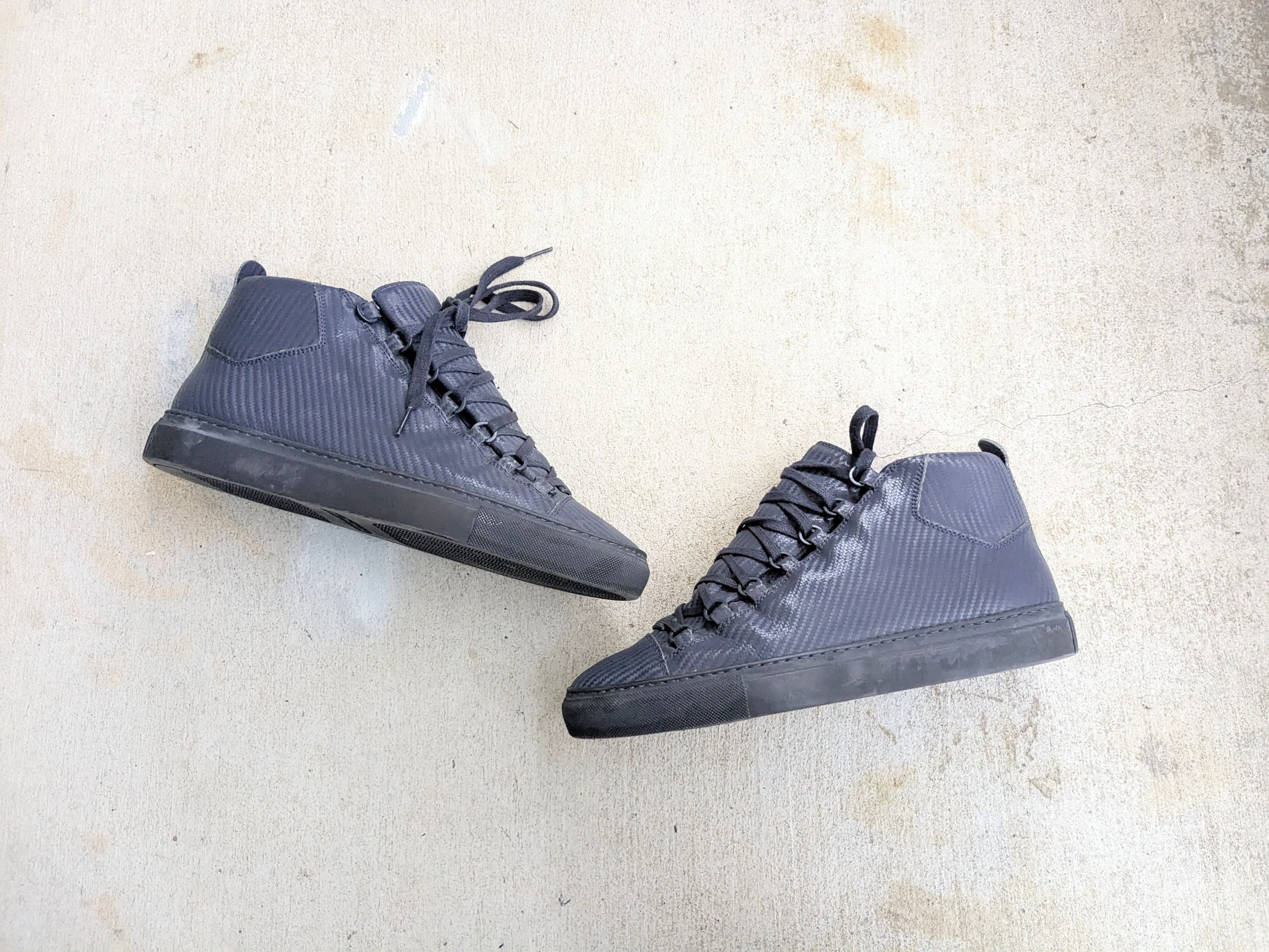 Balenciaga Balenciaga Arena Navy Blue 9 Leather High Tops Size US 9 / EU 42 - 1 Thumbnail