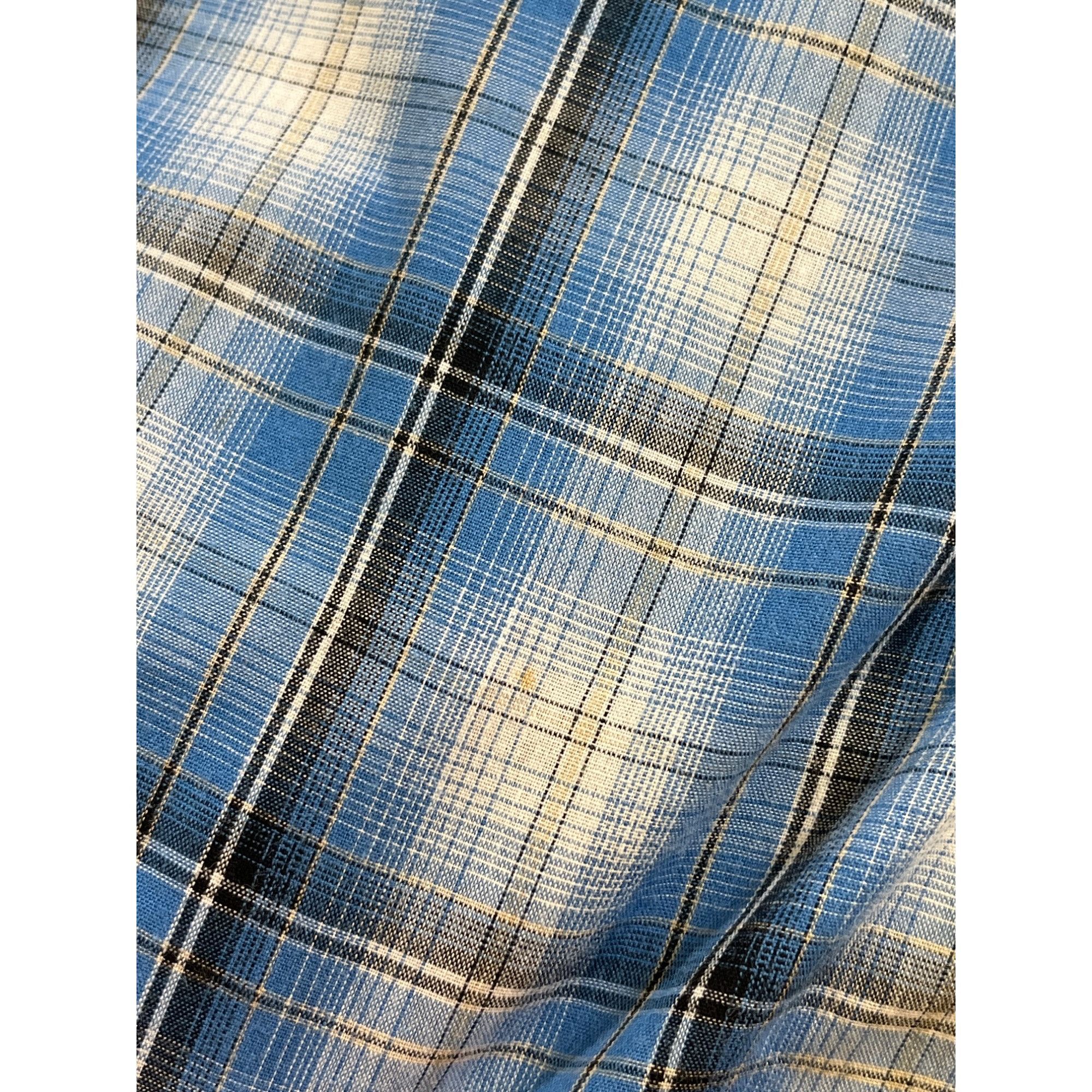 Wrangler Wrangler SKU 7777 Mens Blue Plaid Long Sleeve Pearl Snap Wes Size US XL / EU 56 / 4 - 3 Thumbnail