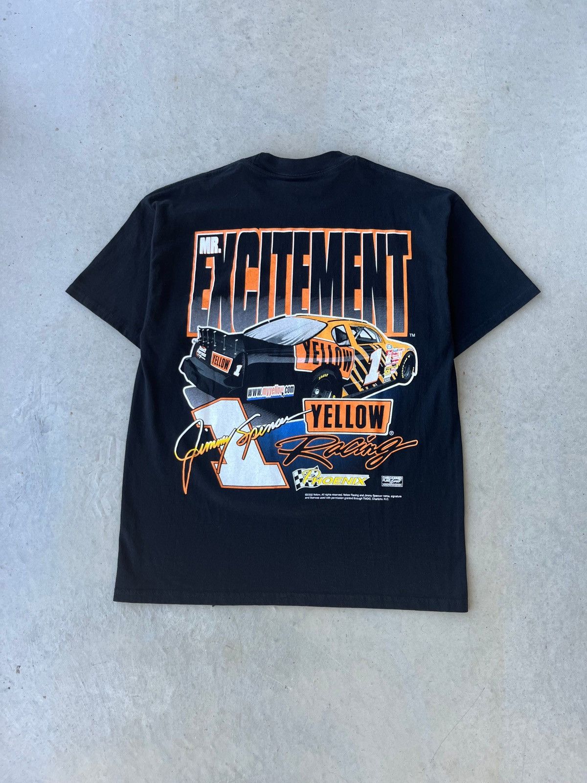 NASCAR Vintage Mr. Excitement Nascar Yellow Racing T Shirt Size US L / EU 52-54 / 3 - 2 Thumbnail