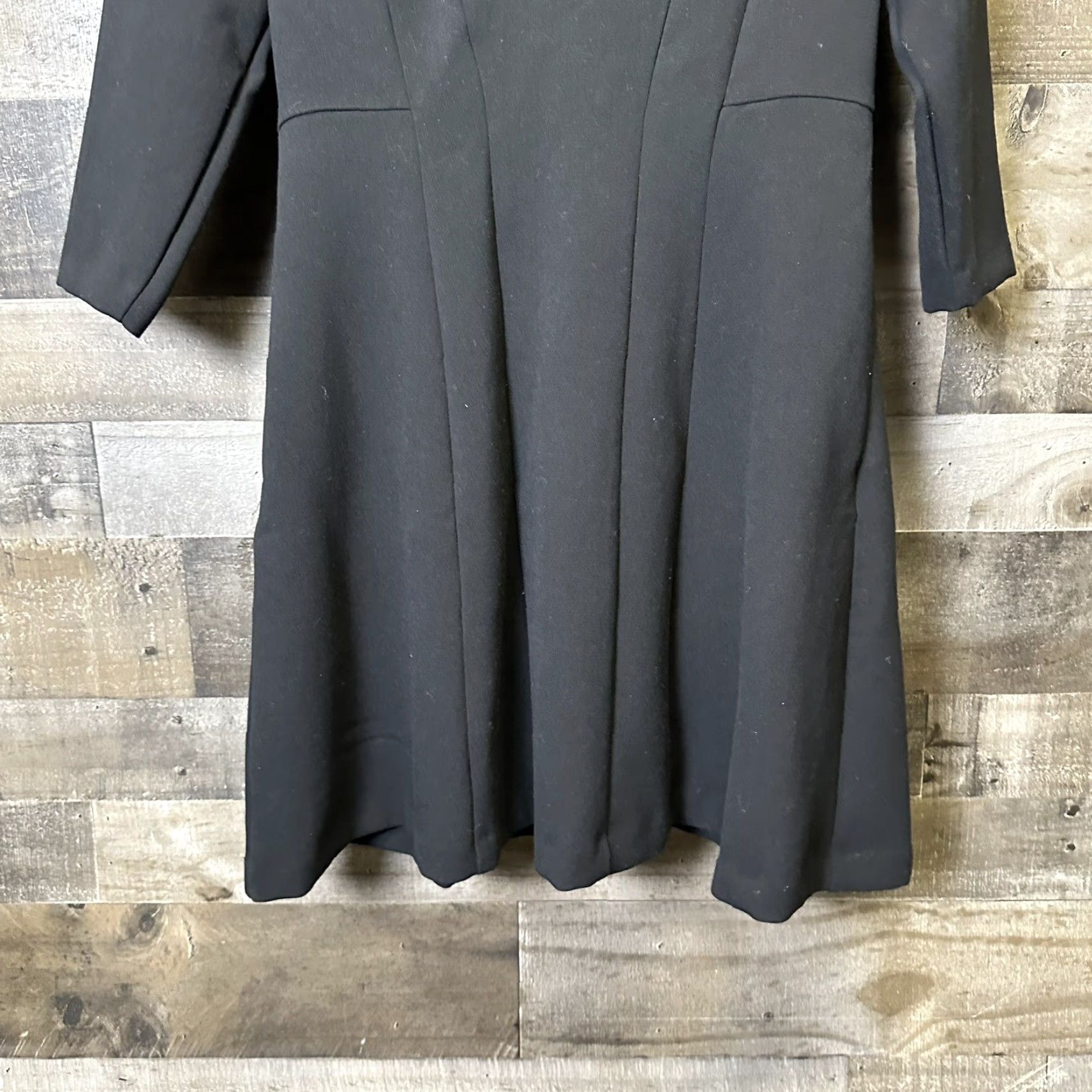 Ann Taylor Ann Taylor Dress Black, A-Line, Pockets, Knee Length, 10P, 3/4 Sleeve, Petite, Women Size L / US 10 / IT 46 - 3 Thumbnail