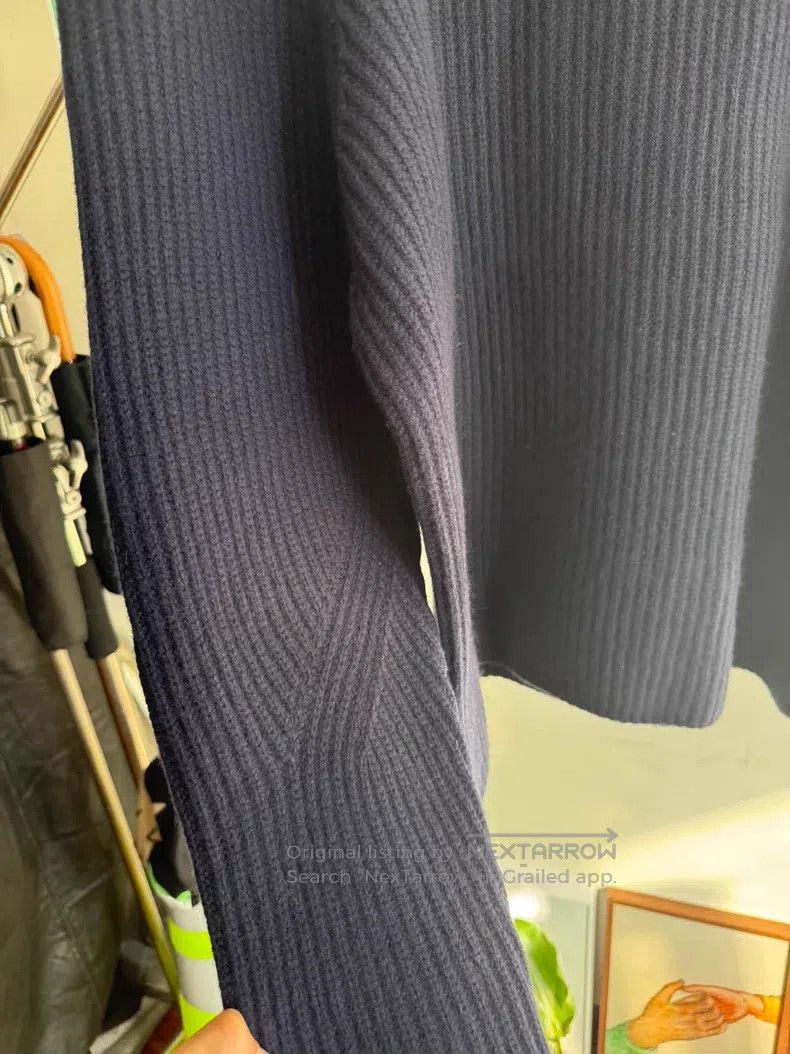 Dries Van Noten Dries Van Noten Navy Blue Chunky Wool Sweater Size US M / EU 48-50 / 2 - 4 Thumbnail