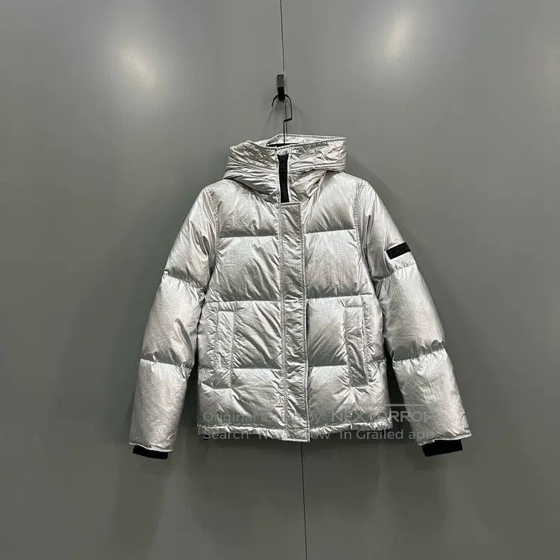 Kenzo Kenzo Silver sleeve label embroidered down jacket Size XS / US 0-2 / IT 36-38 - 1 Thumbnail