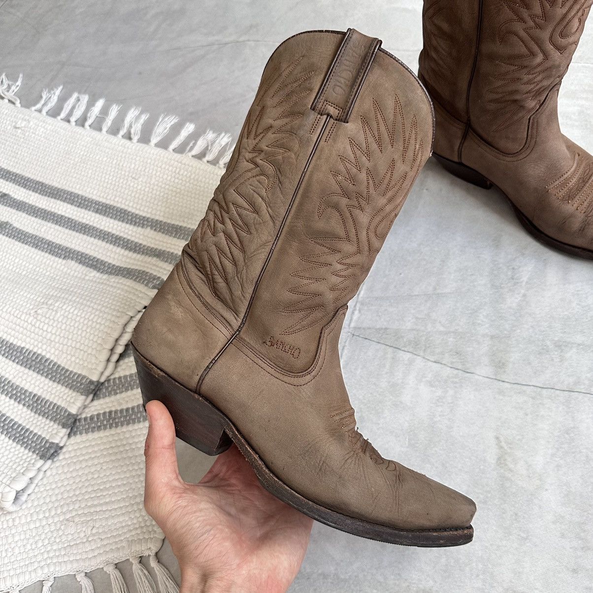 Cowboy Equipment Vintage Sancho Western Cowboy Boots Biker Celine Vibe Size US 9 / EU 42 - 14 Thumbnail