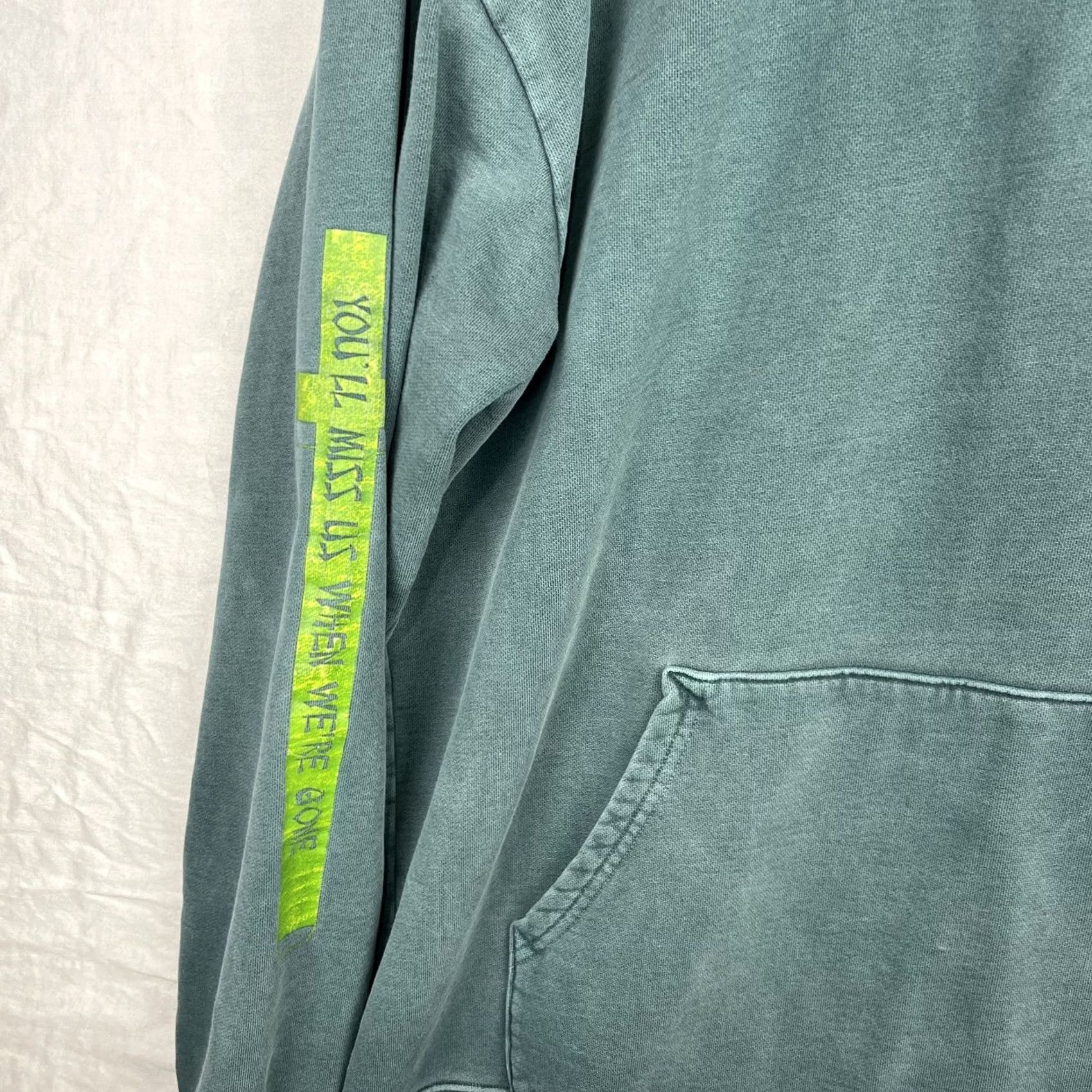Born X Raised Born x Raised Hoodie Mens XL Green You'll Miss Us Heavyweight Sweatshirt Skater Graphic Print Pockets Hooded Classic Beach City 90s Mens Size US XL / EU 56 / 4 - 4 Thumbnail