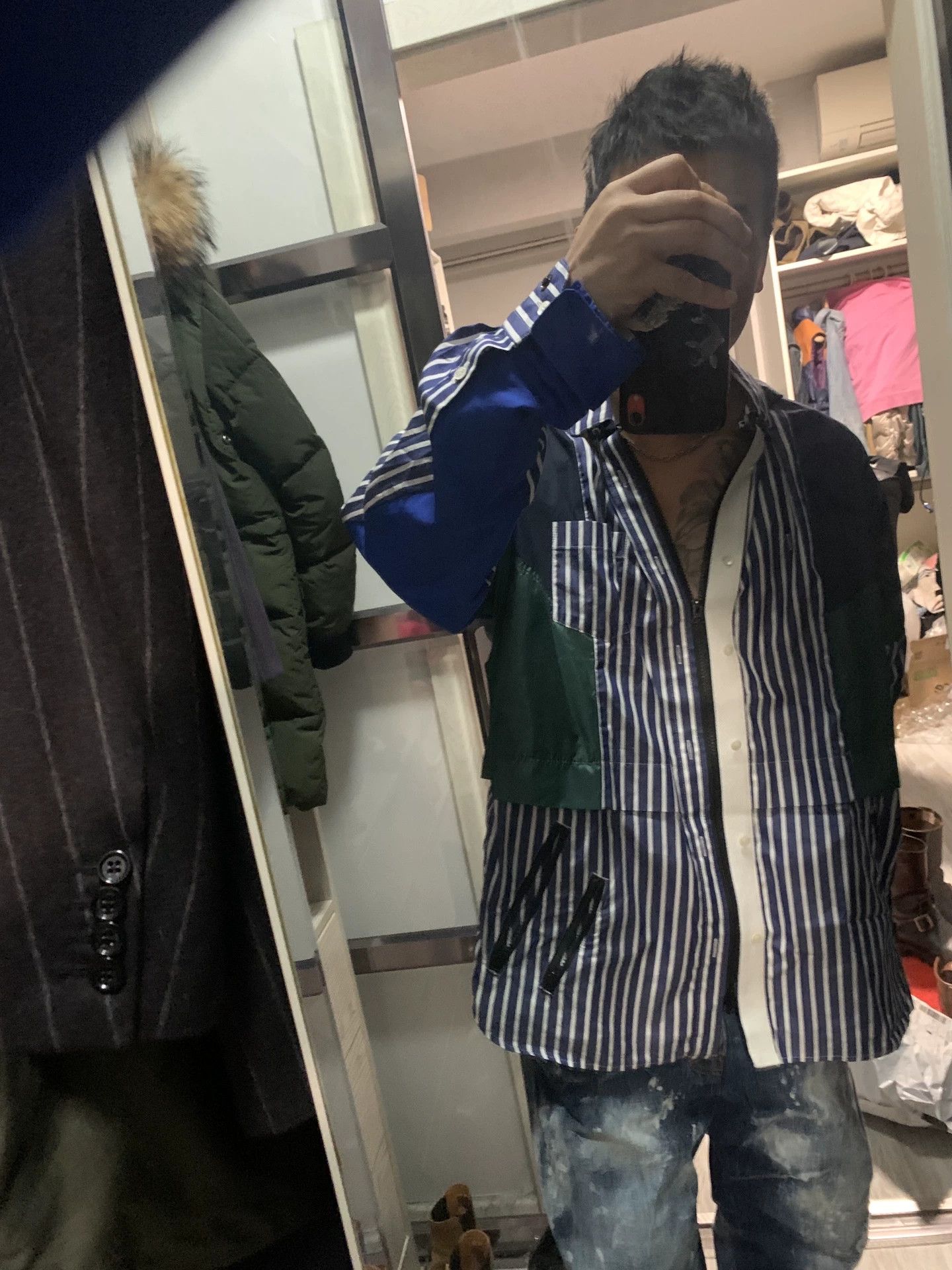 Sacai Sacai Striped Jacket for Men Size US M / EU 48-50 / 2 - 1 Thumbnail