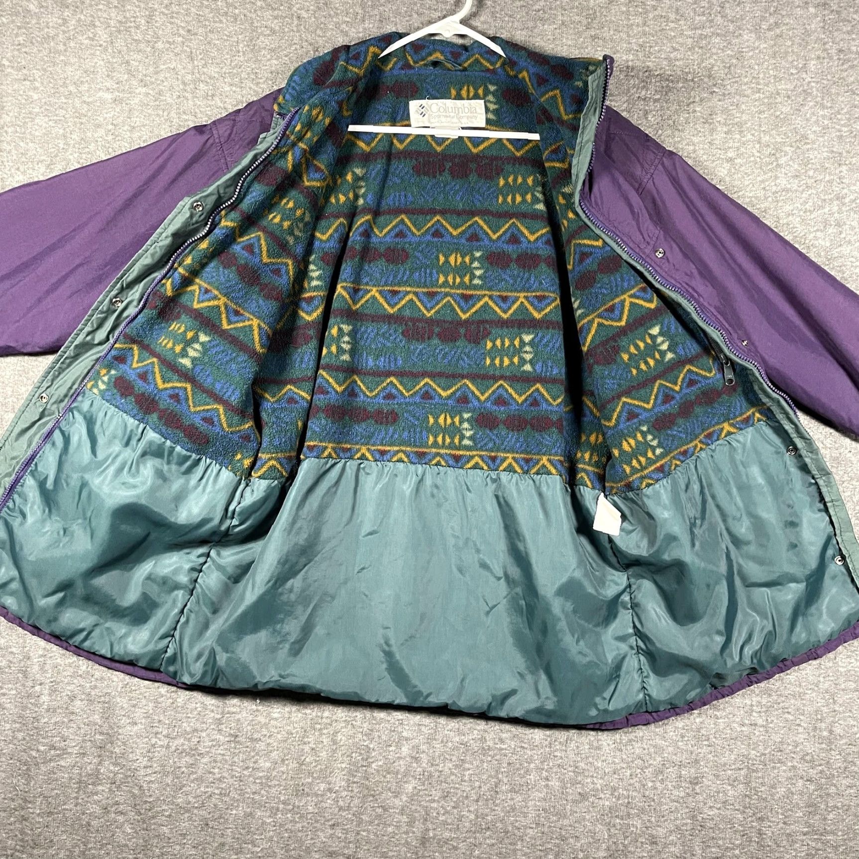 Vintage VINTAGE Columbia Jacket Womens XL Purple Hooded Nylon Parka 90s Fleece Lined Zip Size XL / US 12-14 / IT 48-50 - 6 Thumbnail
