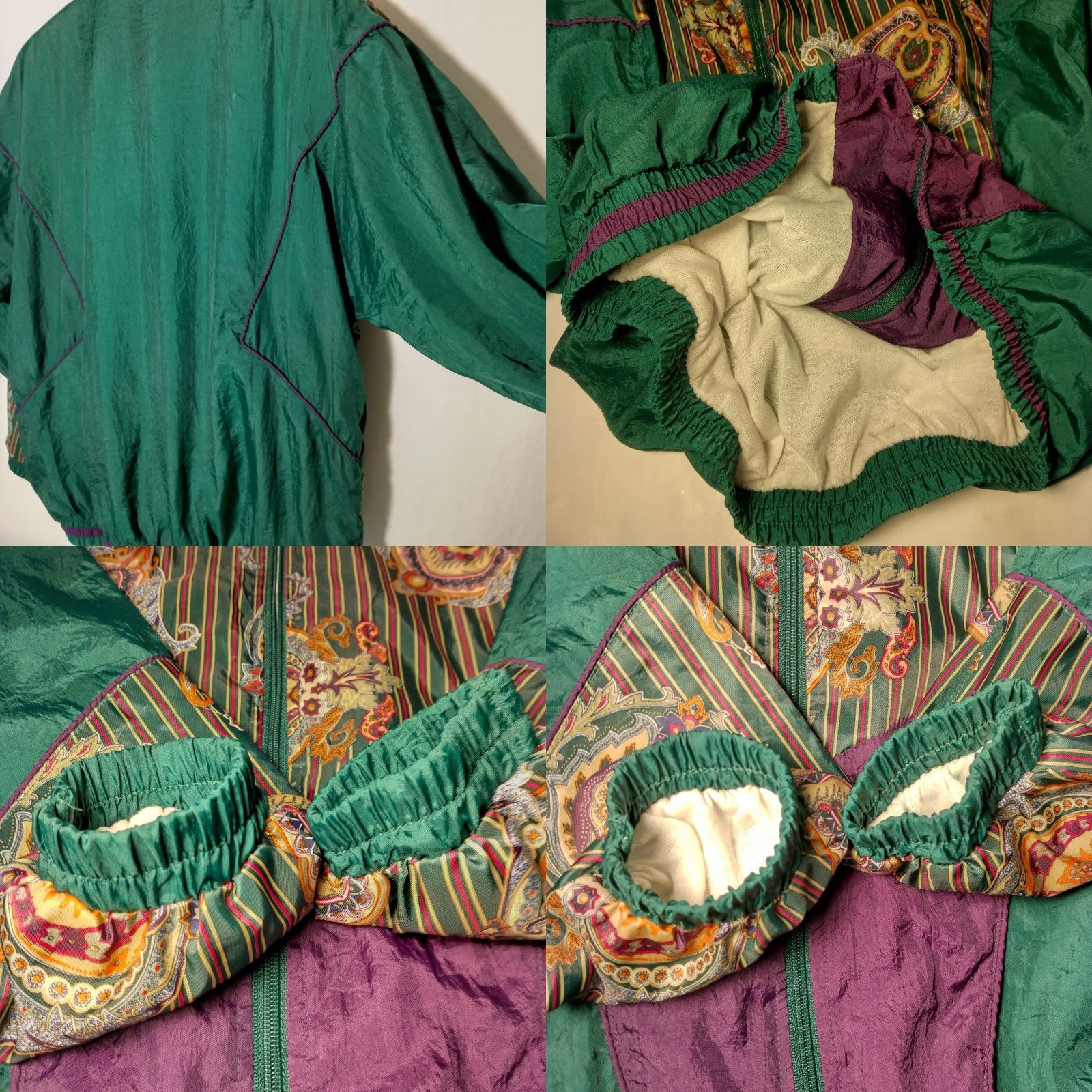 Vintage VINTAGE Laura Katherine Windbreaker Jacket Small Nylon Green Paisley Retro Size S / US 4 / IT 40 - 8 Thumbnail