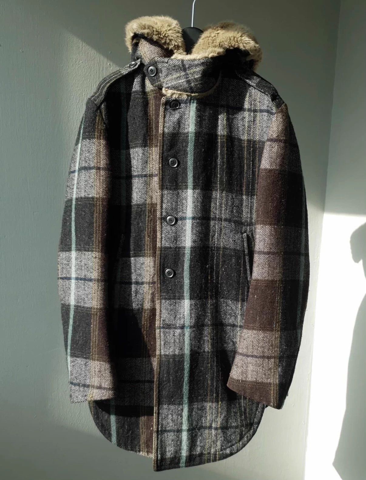 Yohji Yamamoto Yohji Yamamoto YS N2B Stand Collar Check Lamb Filled Jkt Size US M / EU 48-50 / 2 - 2 Thumbnail